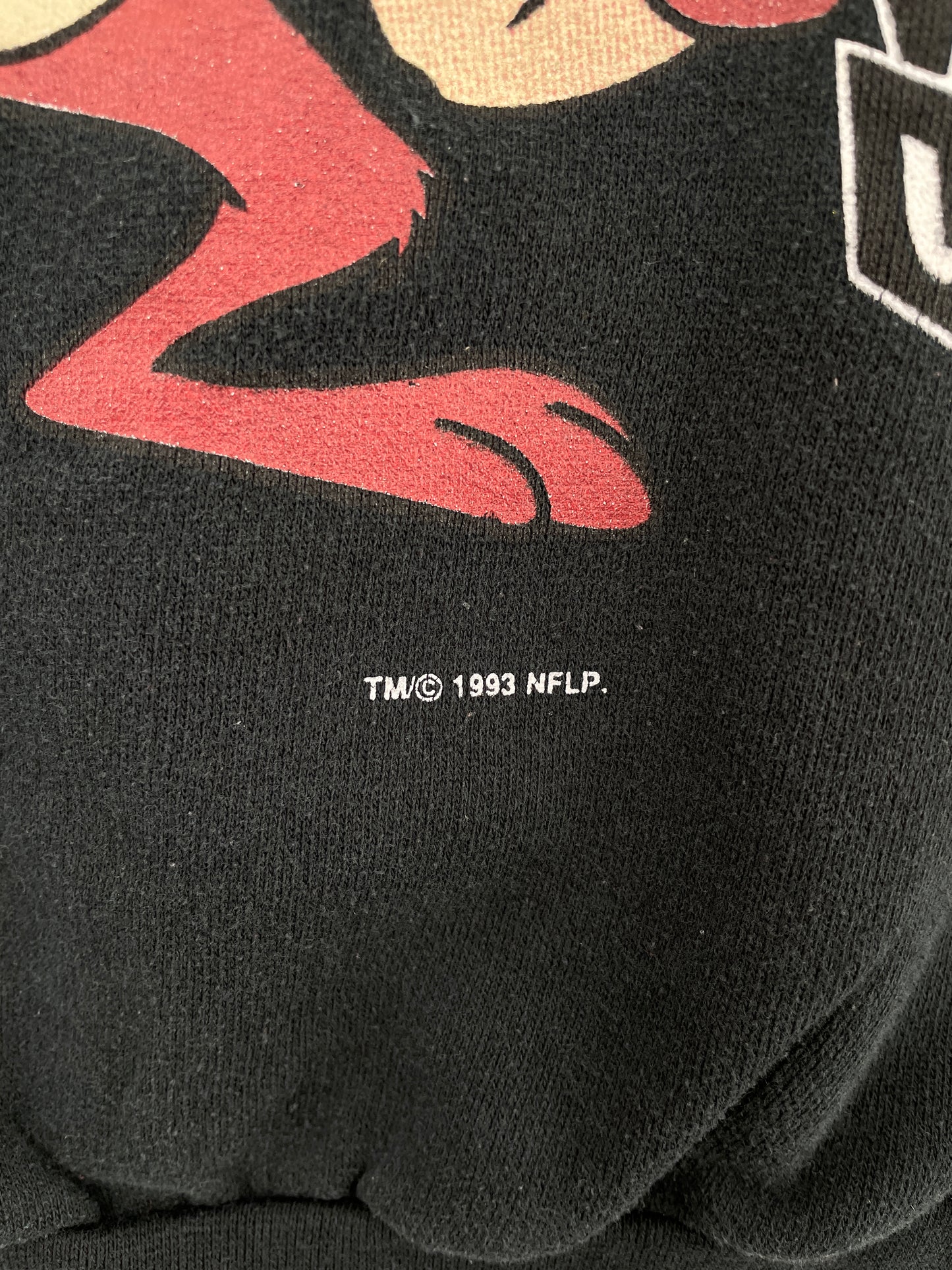 1993 DALLAS COWBOYS x LOONEY TUNES Size M Vintage NFL Hoodie Sweat-Shirt / A4117