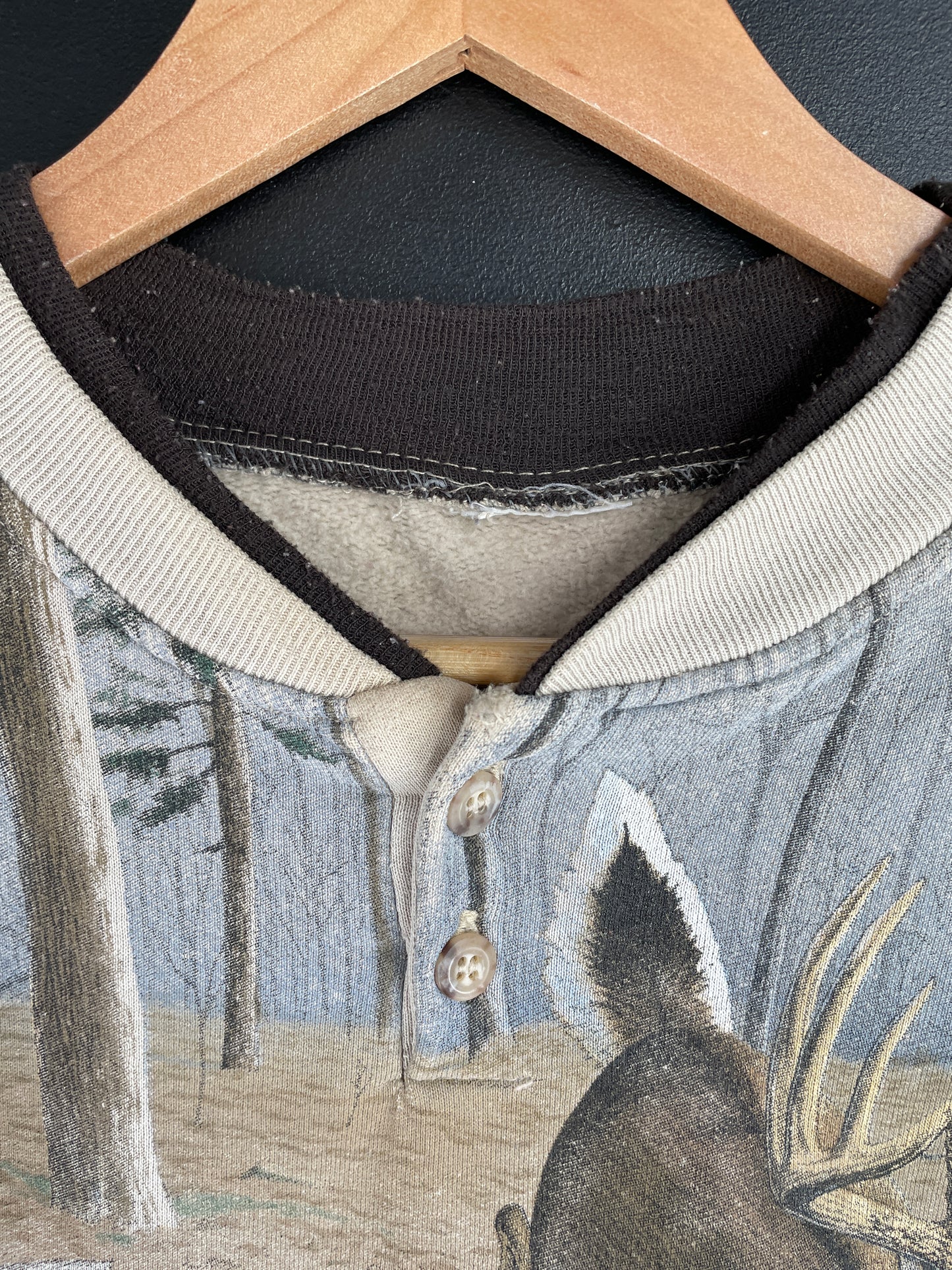 Vintage WHITE TAIL DEER Size Approx.L Vintage Animal Sweat-Shirt / E2545S