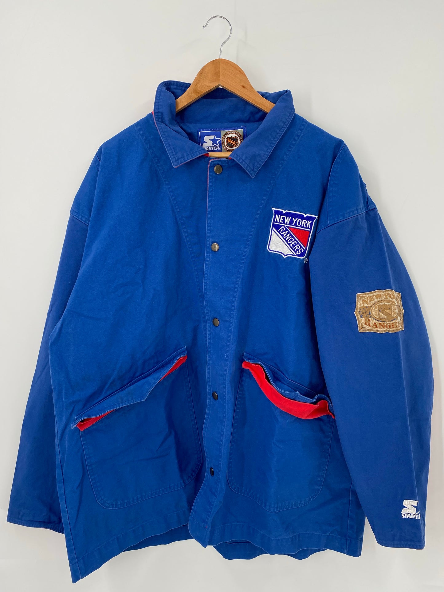 90’s STARTER x NEW YORK RANGERS Size L NHL Cotton Jacket Outerwear / K4378