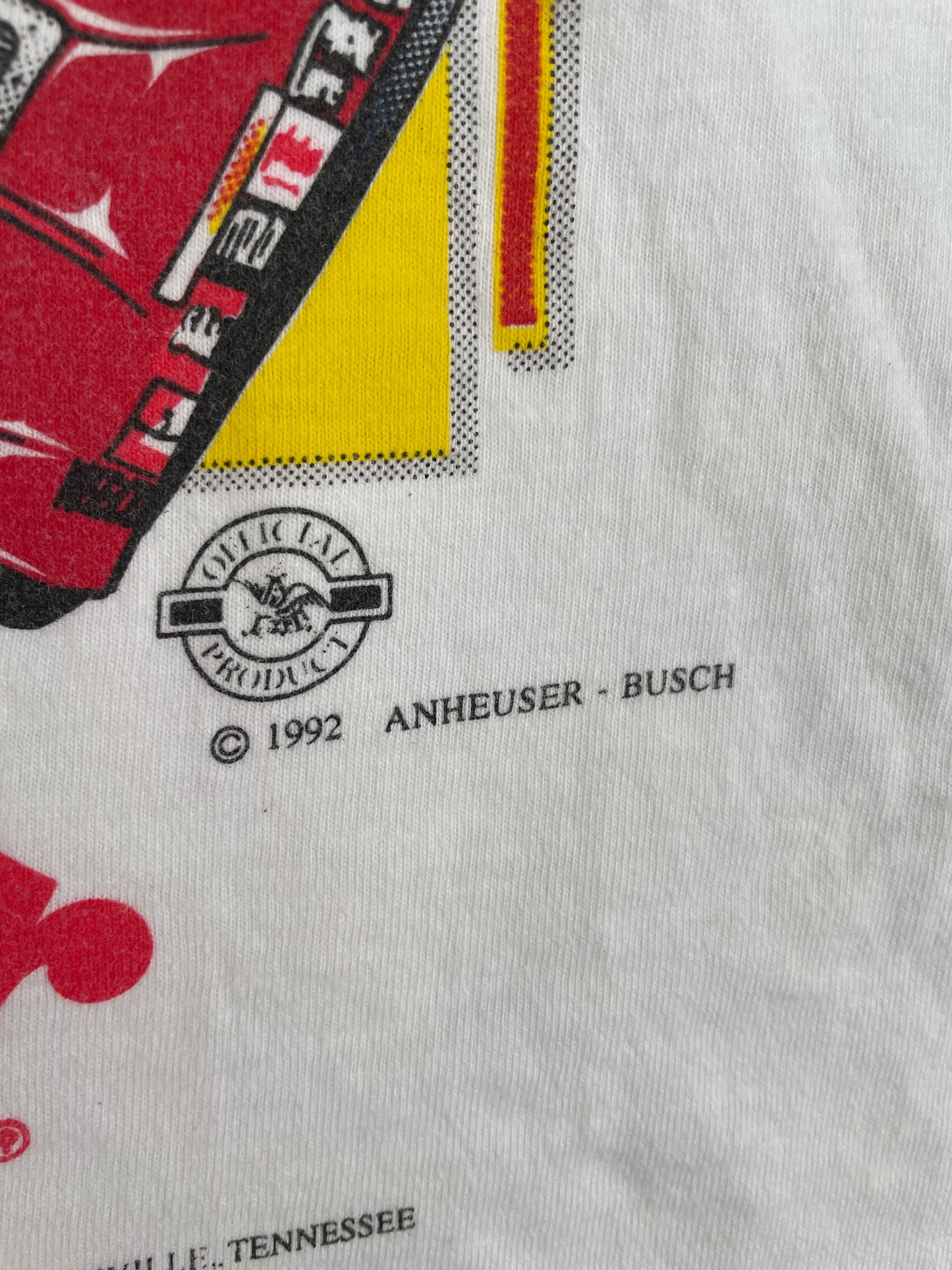 1992 BUDWEISER x FORD BILL ELLIOTT Made in USA Size L Vintage Racing T-Shirt / E3266T