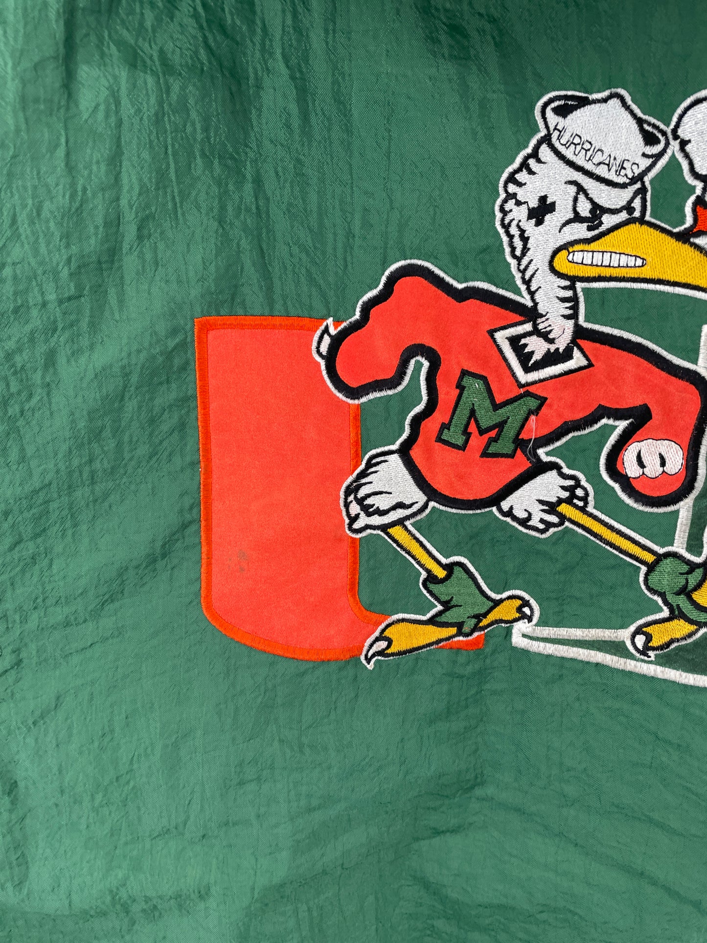 90’s STARTER x MIAMI HURRICANES Size L College Padded Nylon Jacket / E2526J