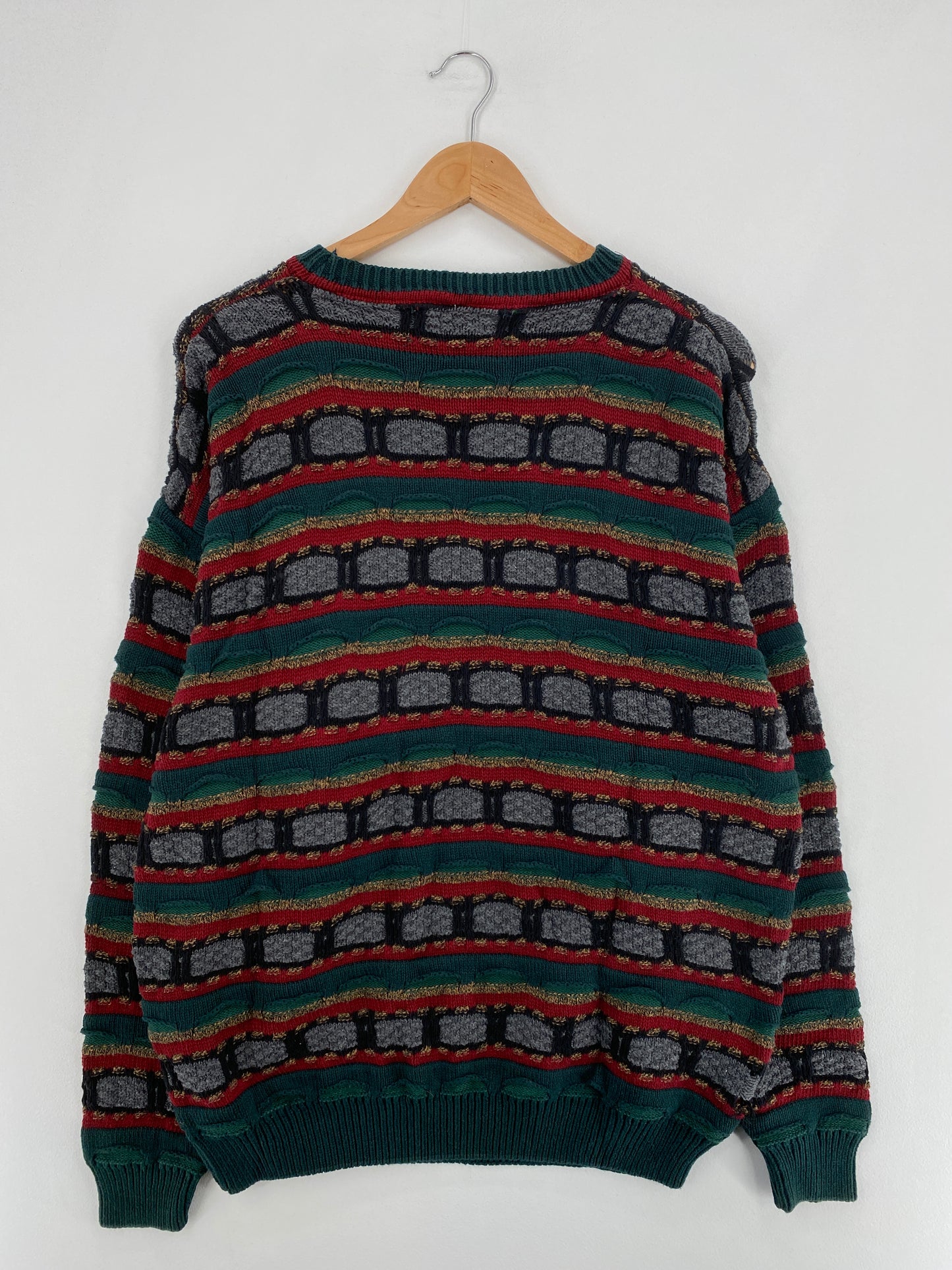 Vintage 3D COOGI- Style Made in USA Size L Knit Sweater / E958