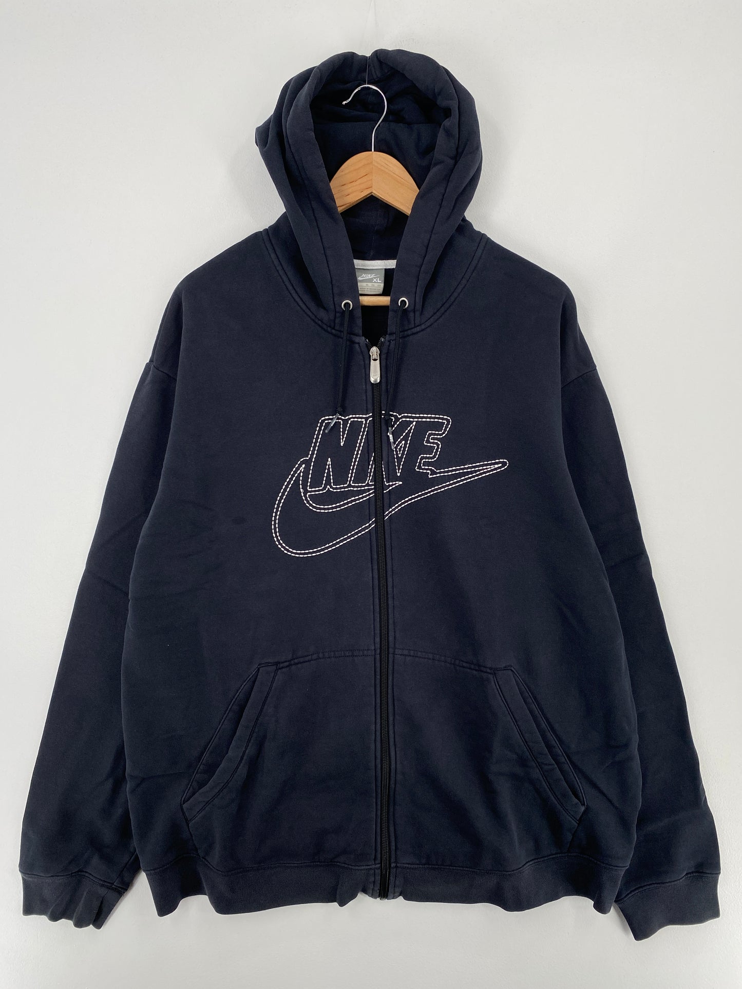 00' NIKE Size XL Vintage Zip-up Hoodie Sweat-shirt / A9888
