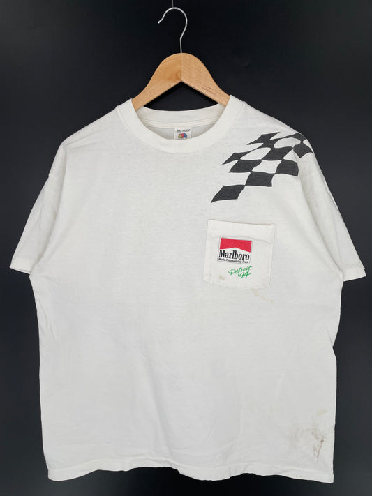 1994 MARLBORO DETROIT Made in USA Size XL Vintage Racing T-Shirts / K9977