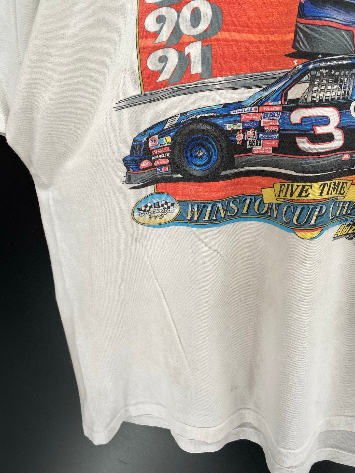 1993' DALE EARNHARDT Made in USA Size XL Vintage Racing T-Shirts / A6172