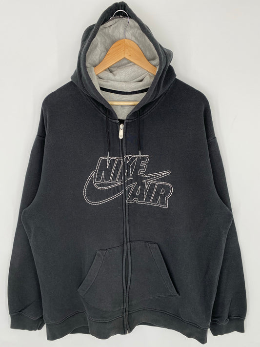 00’ NIKE Size XL Vintage Hoodie Zip-up Sweat-shirt / K8921