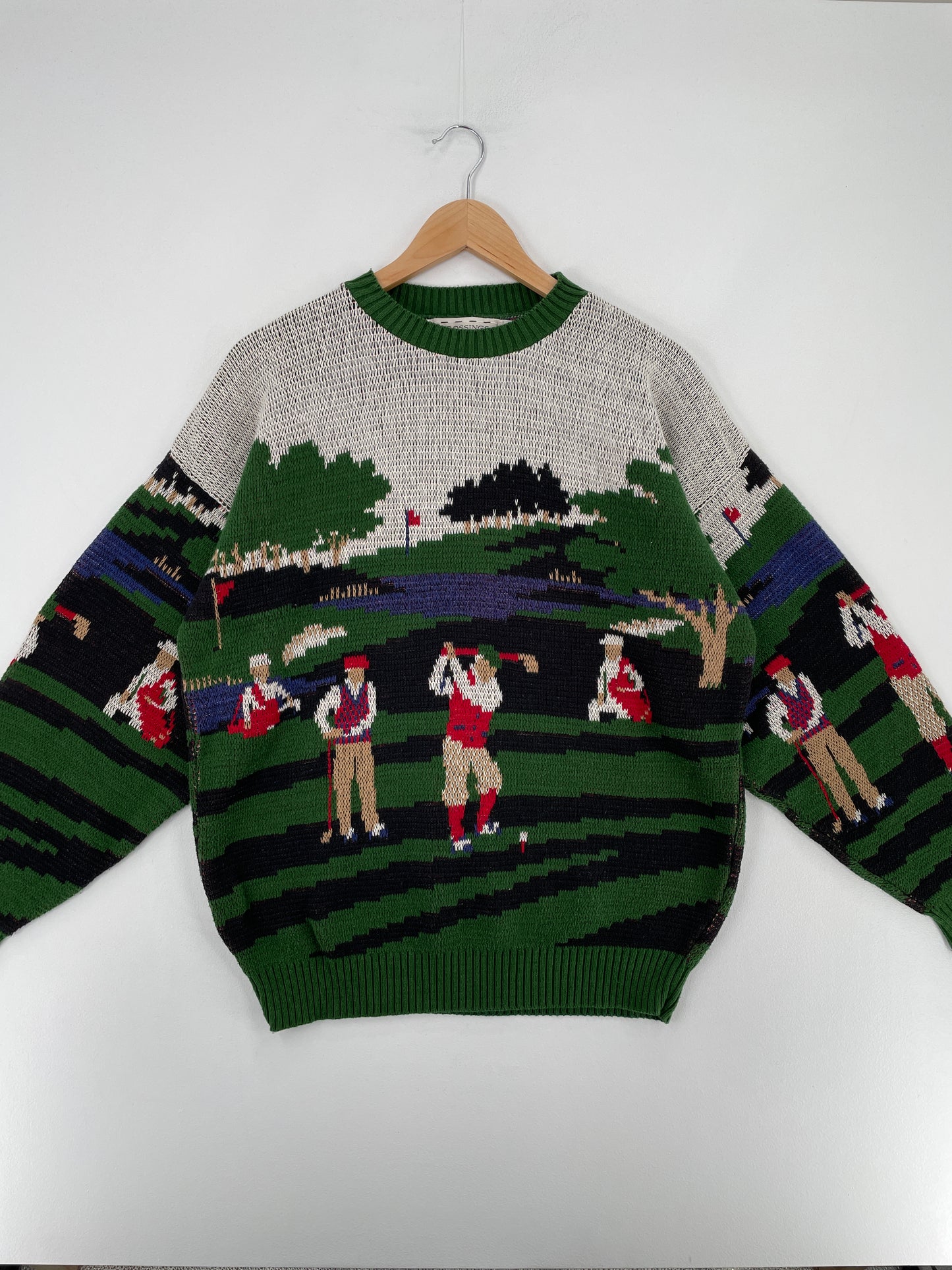 90's GOLF Made in USA Size L Vintage Cotton Knit Sweater / E3441K