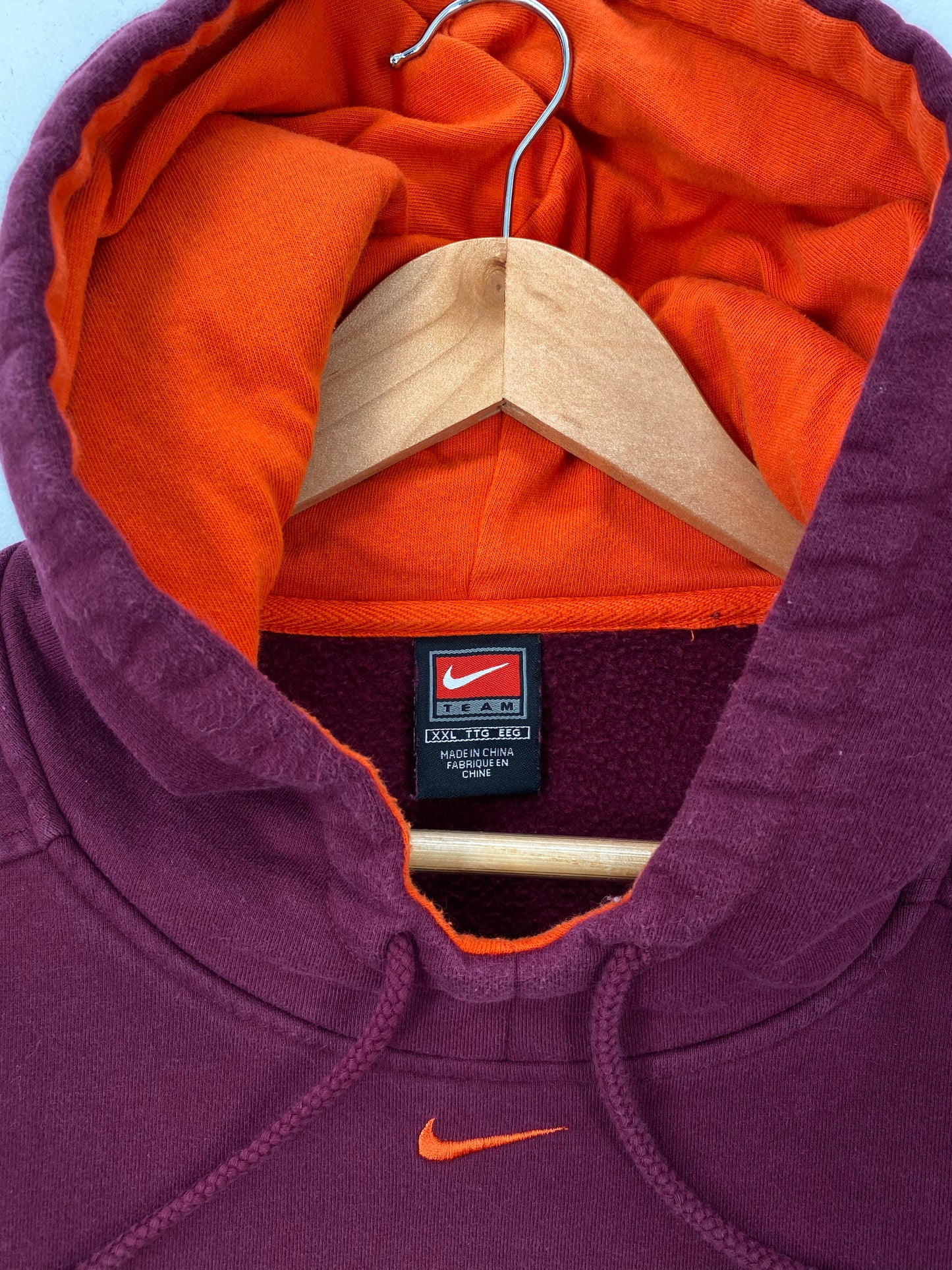 00' NIKE VIRGINIA TECH Size XXL Vintage College Hoodie Sweat-shirt / A1380