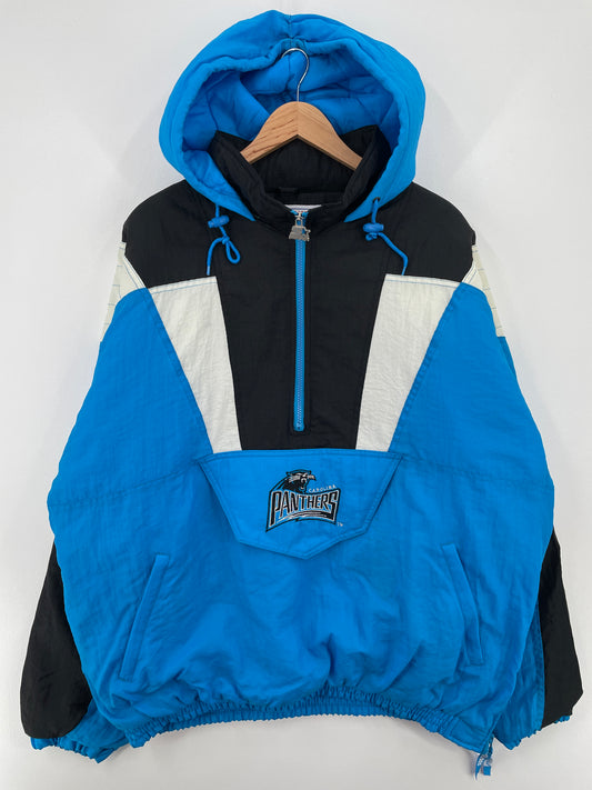90’s STARTER x CAROLINA PANTHERS Size XL NFL Padded Nylon Jacket / A8277