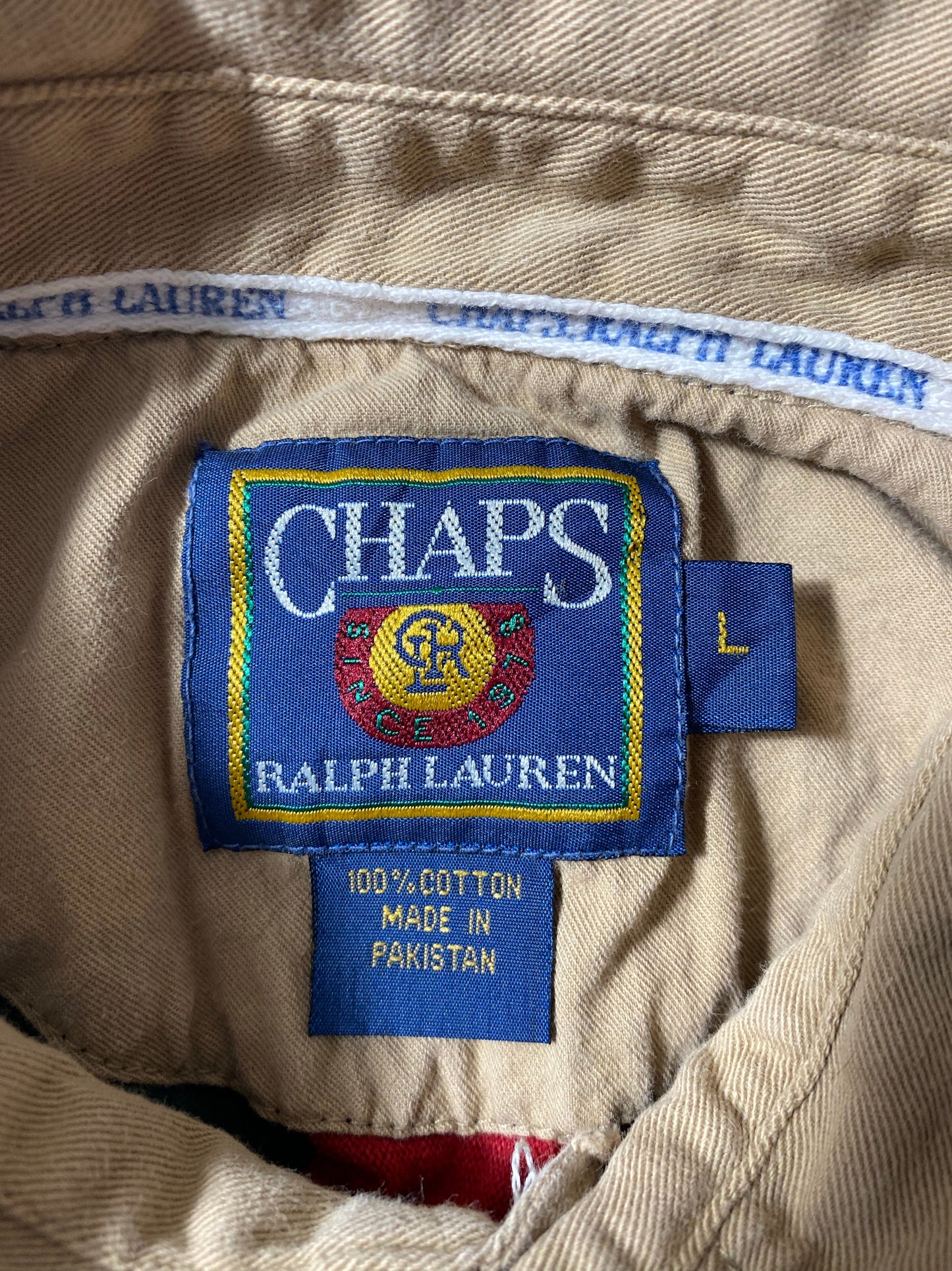 90’s CHAPS RALPH LAUREN Size L Rugby-Shirt / E416