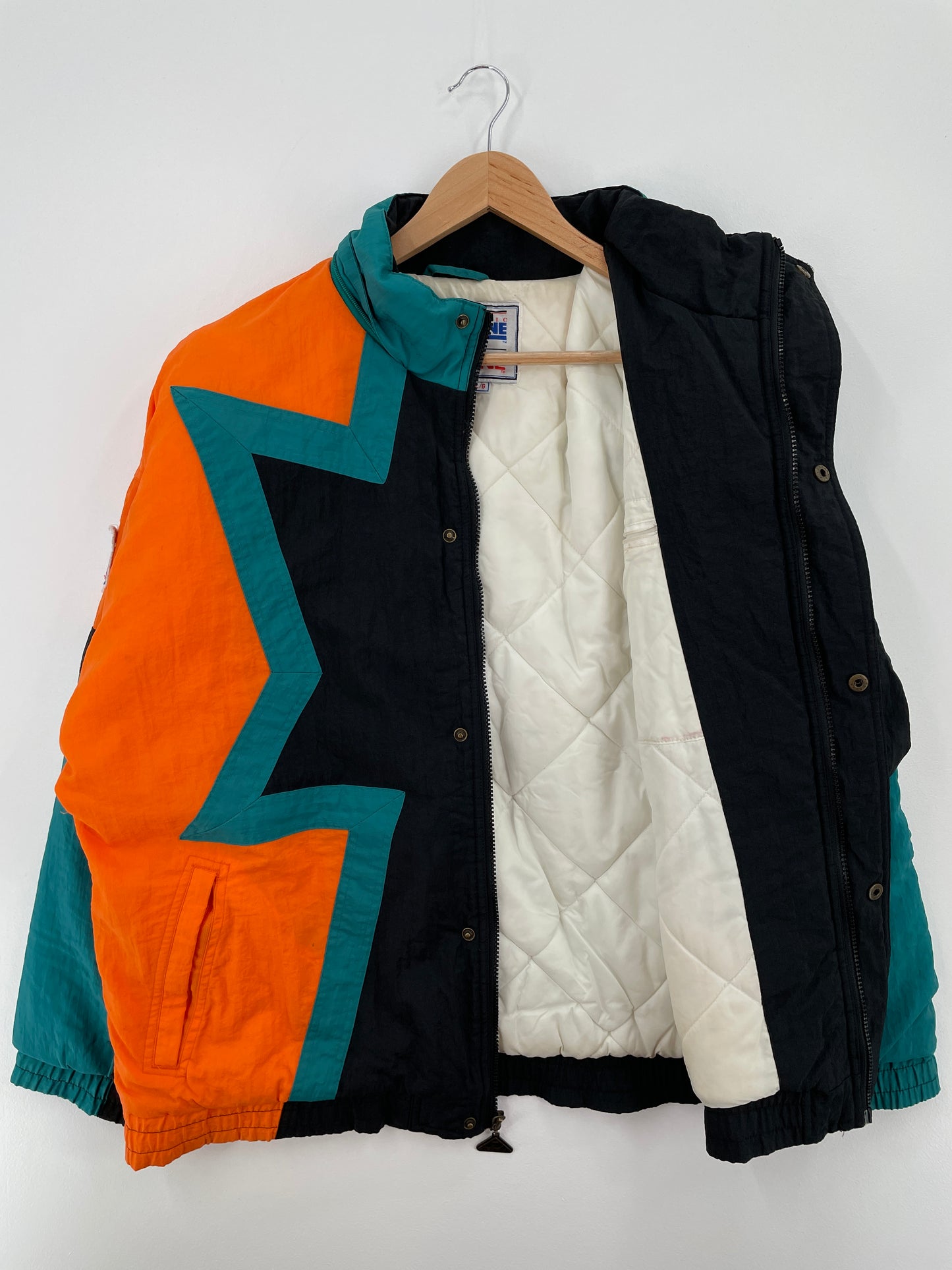 90’s MIAMI DOLPHINS Size L NFL Padded Nylon Jacket / A8278