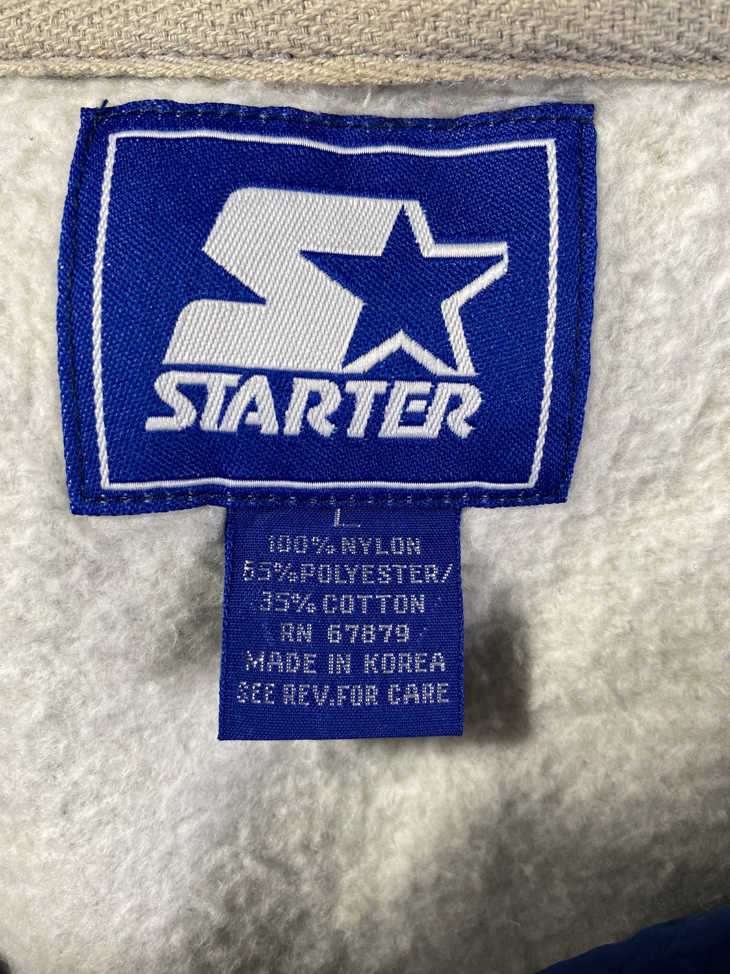 .90's STARTER x MICHIGAN Size L Vintage College Half Zip Nylon Hoodie Sweat-Shirt / A6283