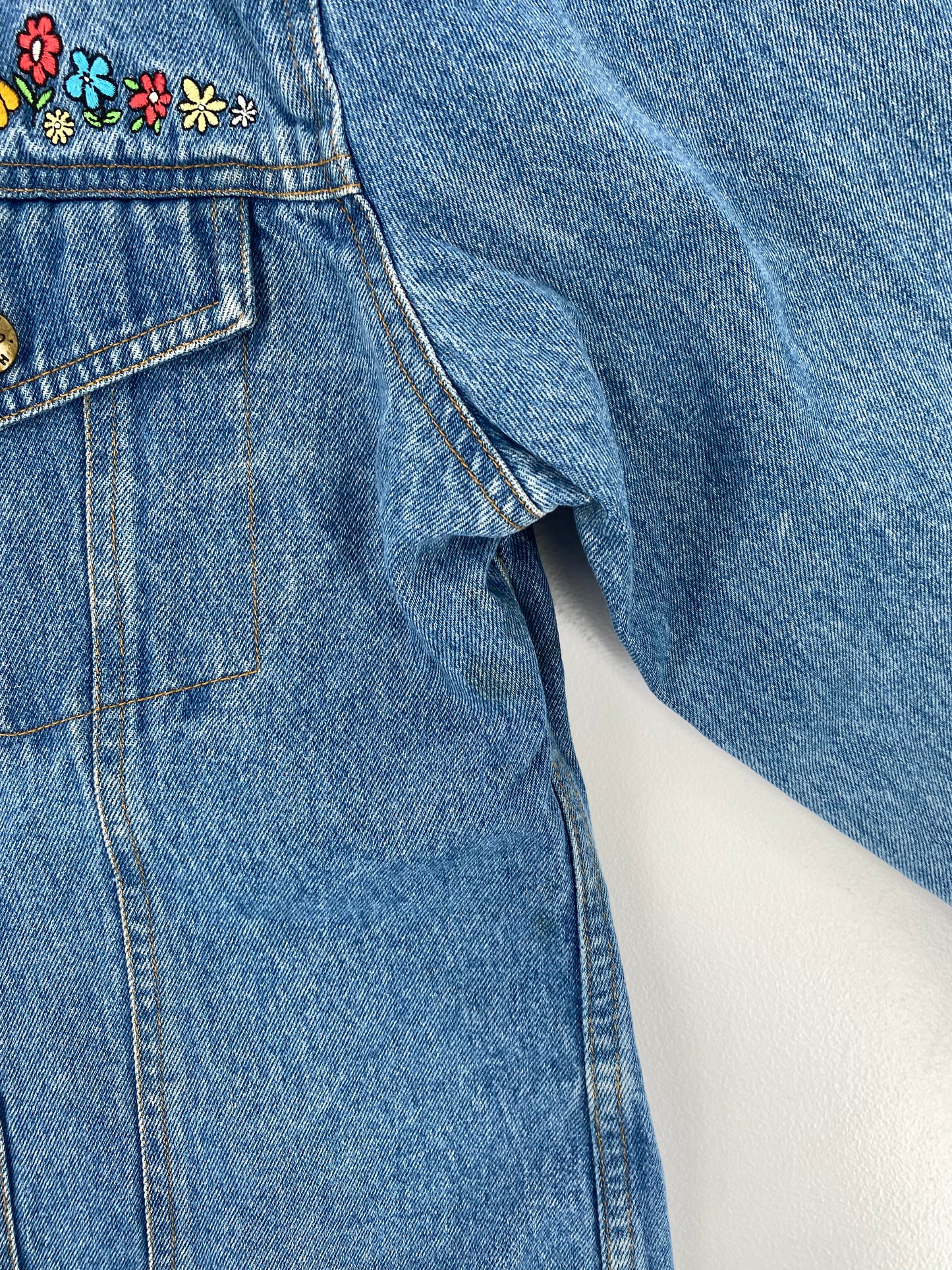 00’ DISNEY POOH AND PIGLET Size Ladies L Denim Jacket / A982