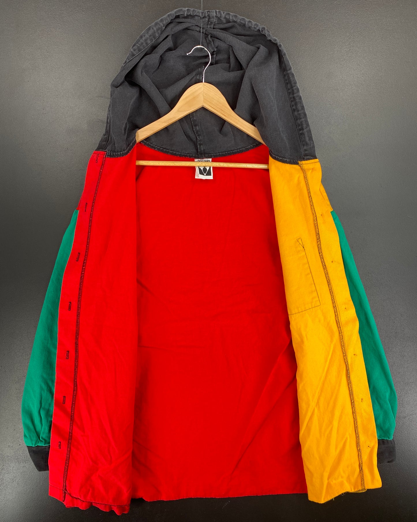 90’s POTTERY Made in USA Size L Vintage Button Down Sweat-Shirt / E3684S