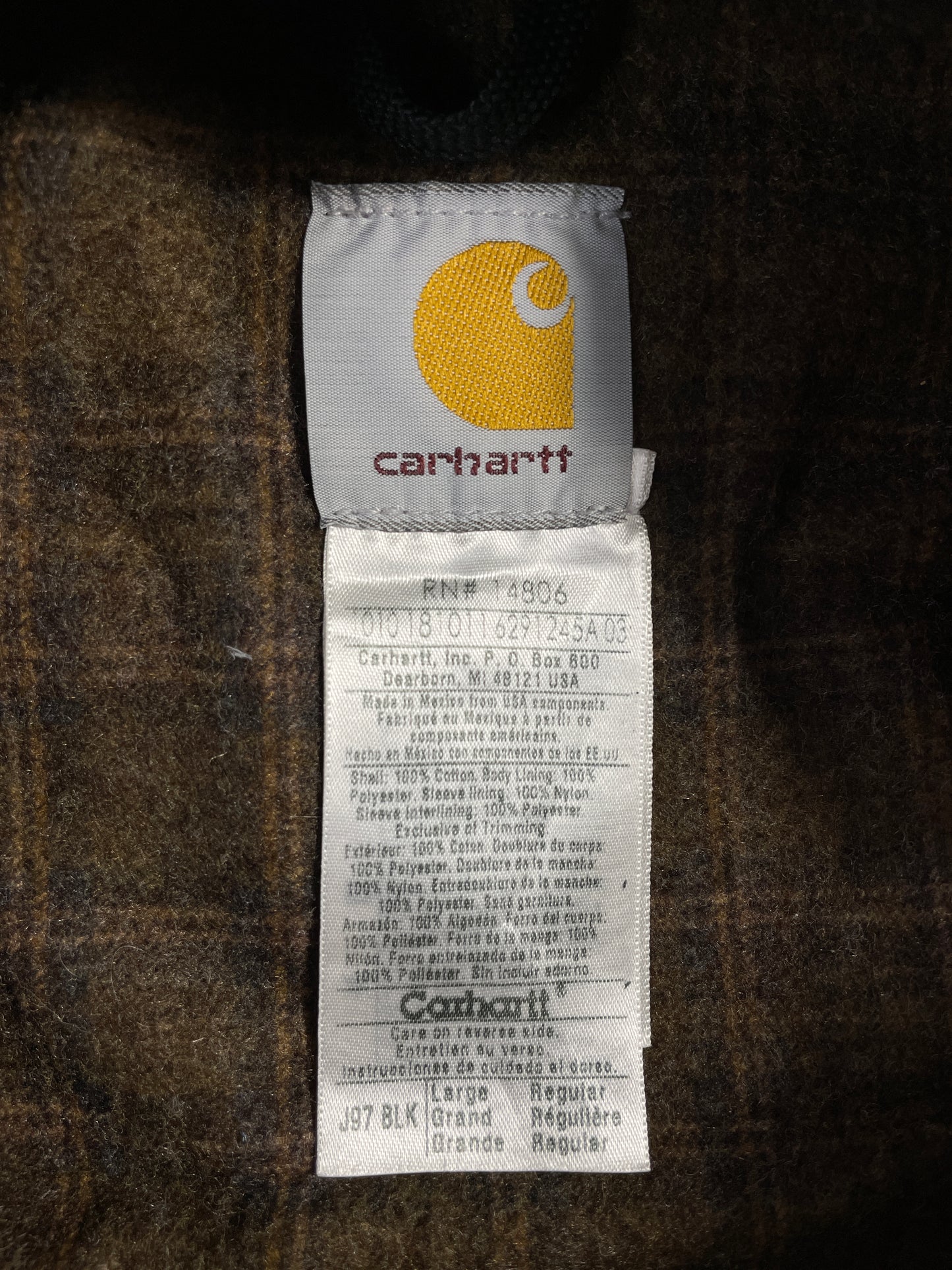 Vintage CARHARTT Size L Duck Zip- up Jacket / A8512