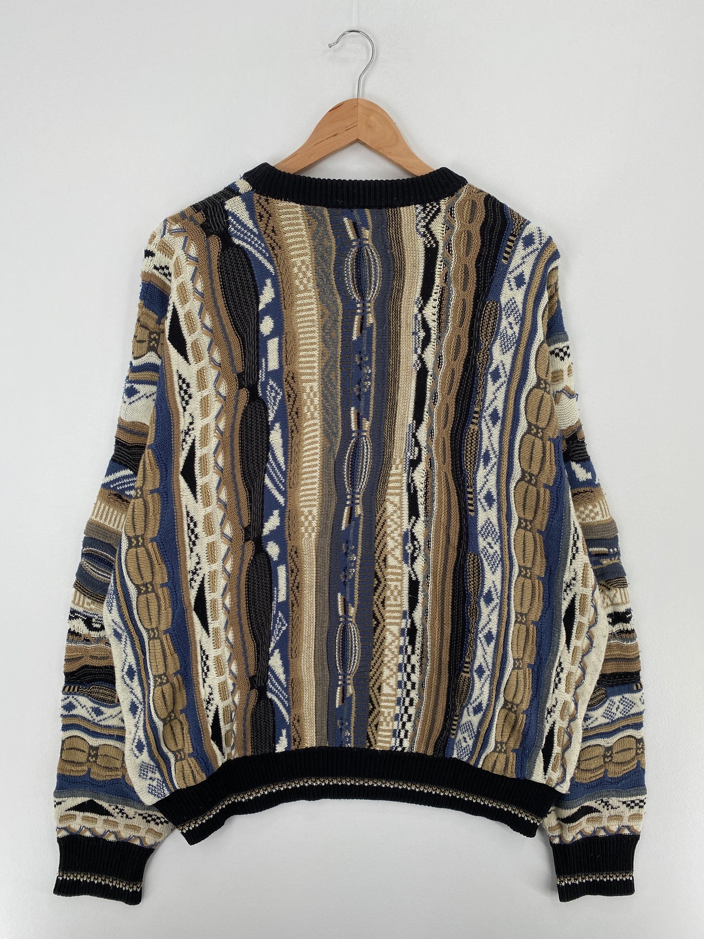 Vintage 3D COOGI- Style Made in USA Size XL Knit Sweater / A9882