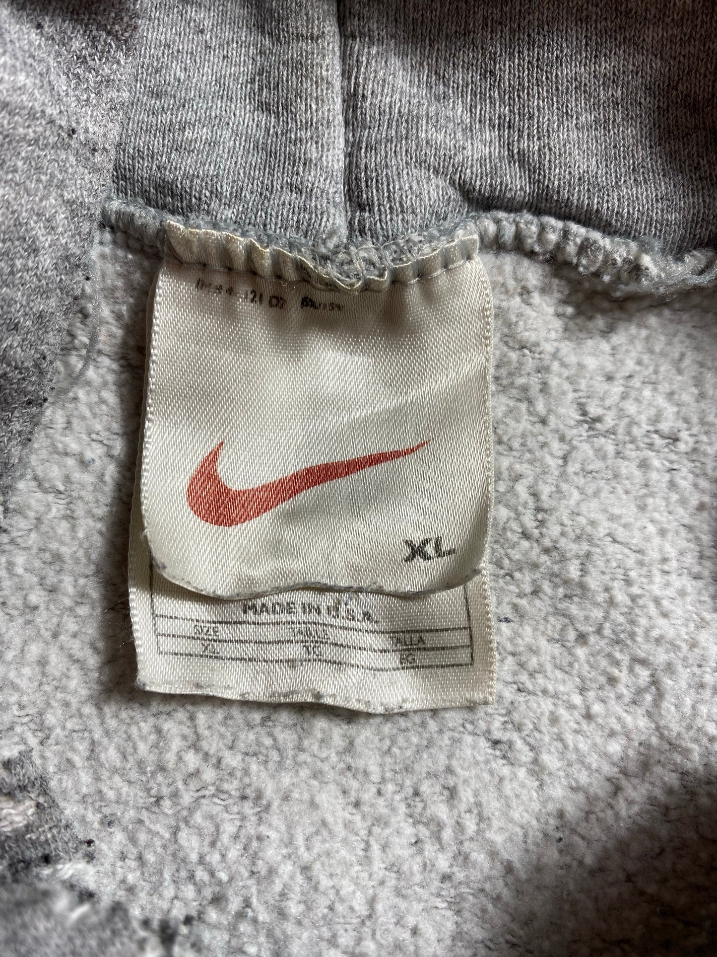 90’s NIKE CENTER SWOOSH Damaged Made in USA Size XL Vintage Hoodie Sweat-shirt / K8943