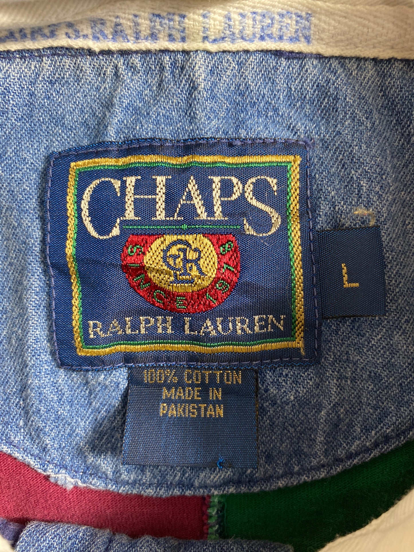 90's Chaps Ralph Lauren Size L Vintage Rugby-Shirts / K2655