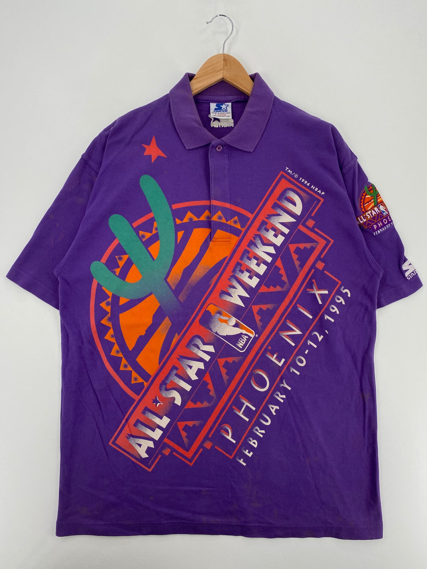1994 STARTER x ALL STAR WEEKEND PHOENIX Size L Vintage NBA Polo-Shirt / A5765