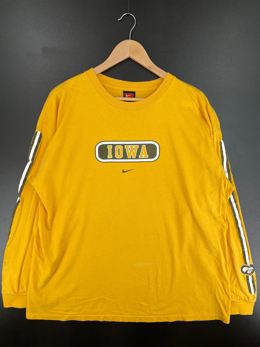 .00' NIKE x IOWA HAWKEYES Size XL Vintage College Long Sleeve T-Shirt / E2859T