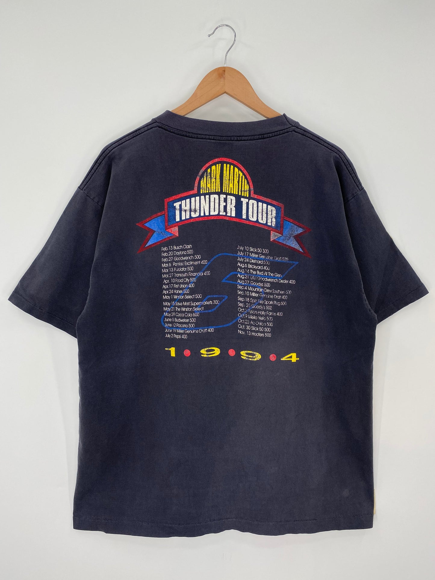 1994 MARK MARTIN x VALVOLINE Made in USA Size XXL Vintage Racing T-Shirts / A7643