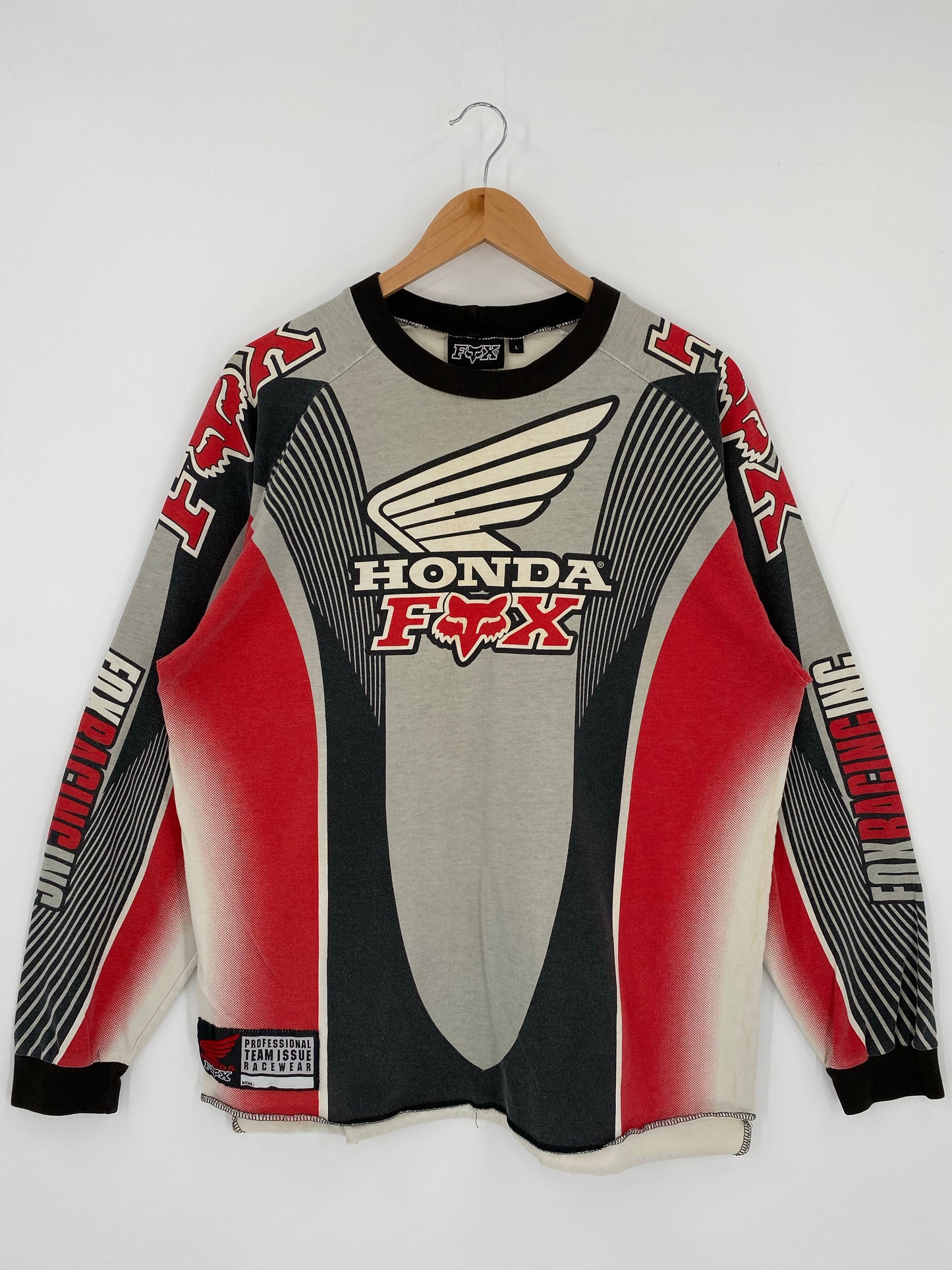 Vintage HONDA FOX Size L Long-Sleeve Racing T-Shirt / k5055