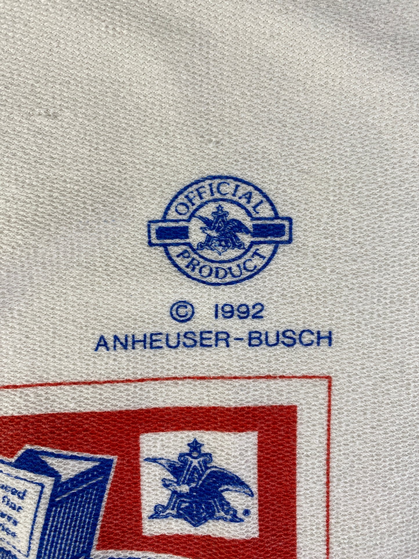 1992 BUDWEISER Size Approx.XL Vintage Sweat T-Shirt / E6149T