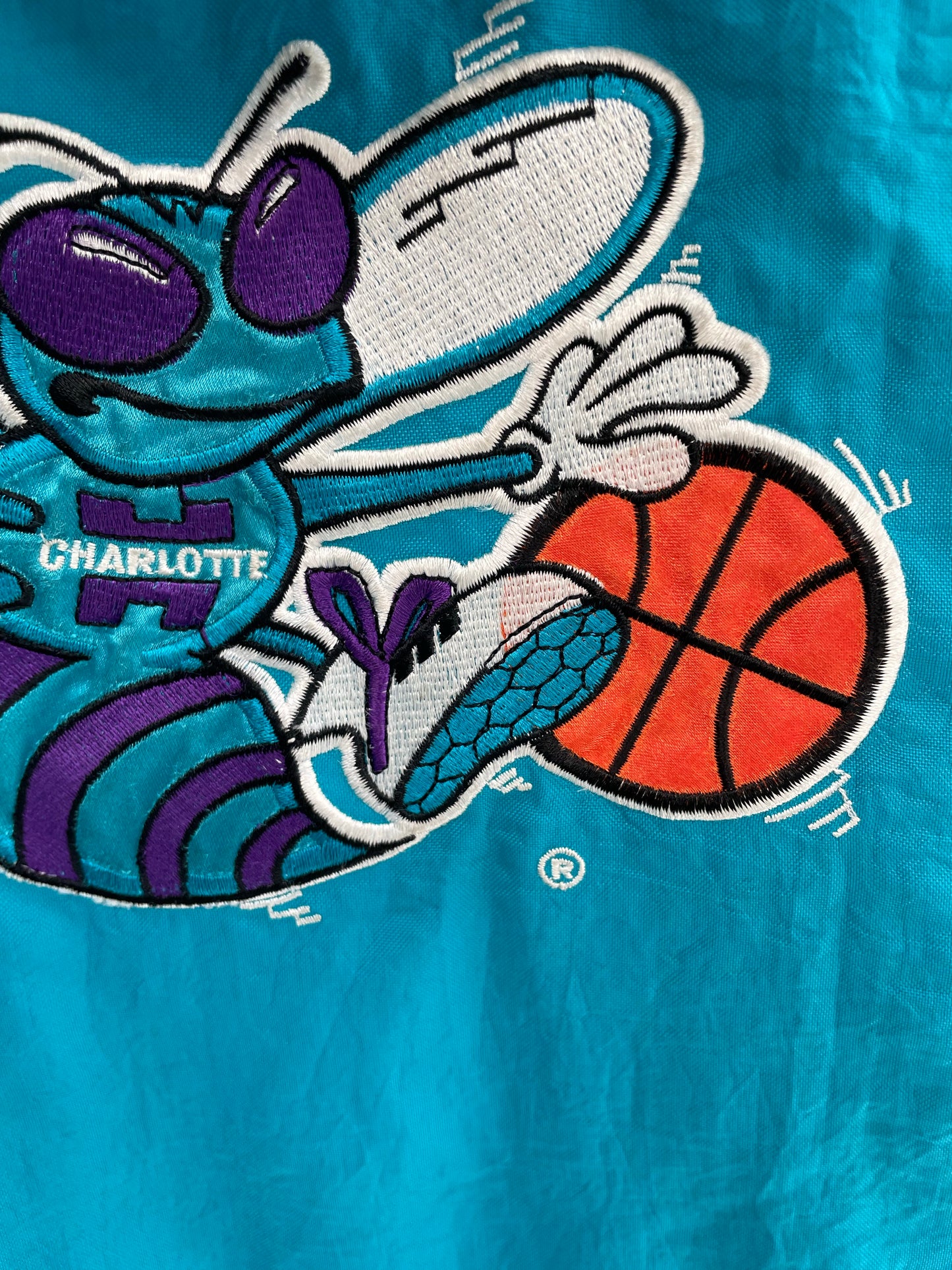90's STARTER x CHARLOTTE HORNETS Size XL Vintage NFL Padded Nylon Jacket / K6269