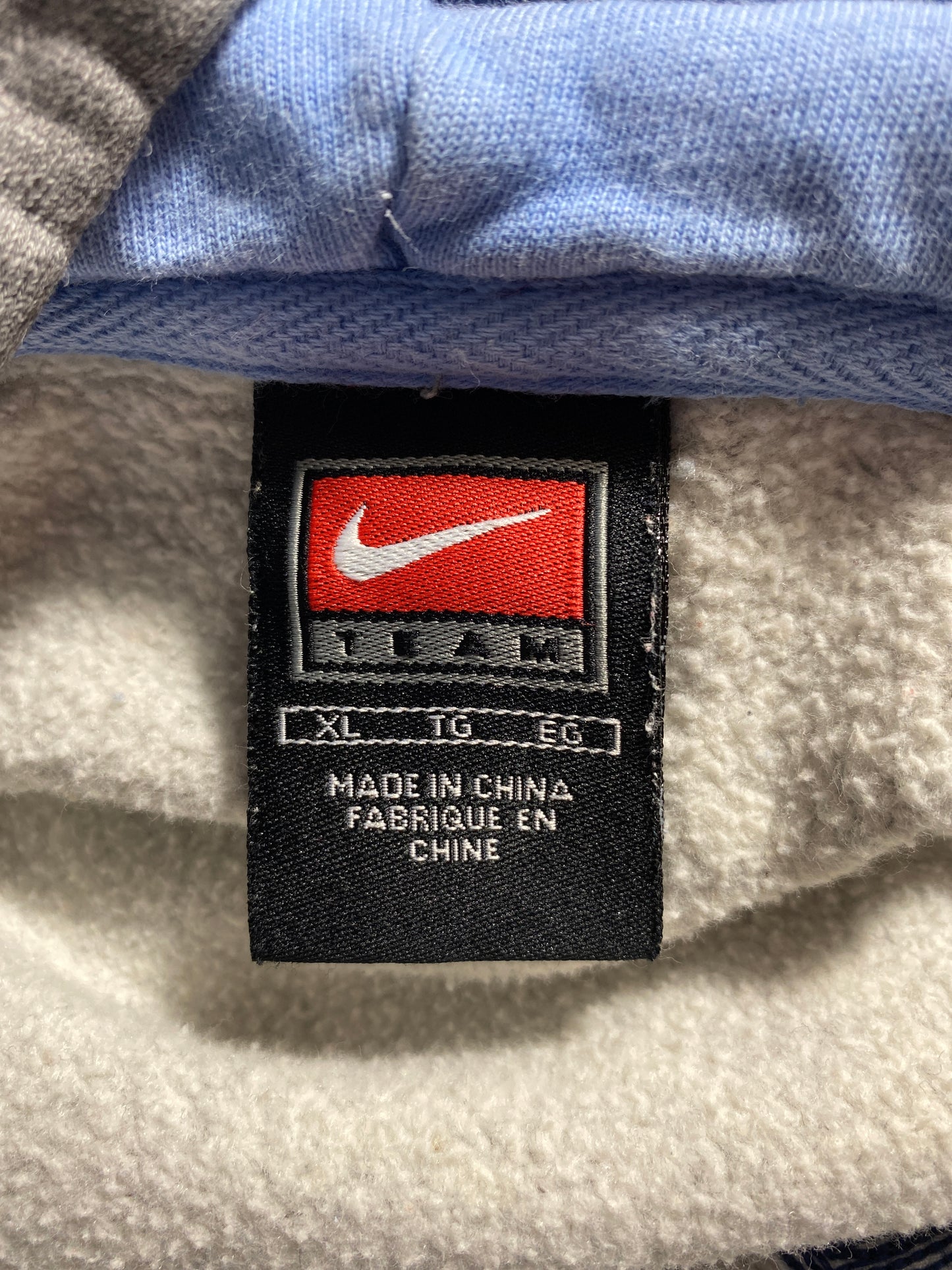 00' NIKE UNIVERSITY OF NORTH CAROLINA Size XL Vintage Hoodie Sweat-shirt / K2172