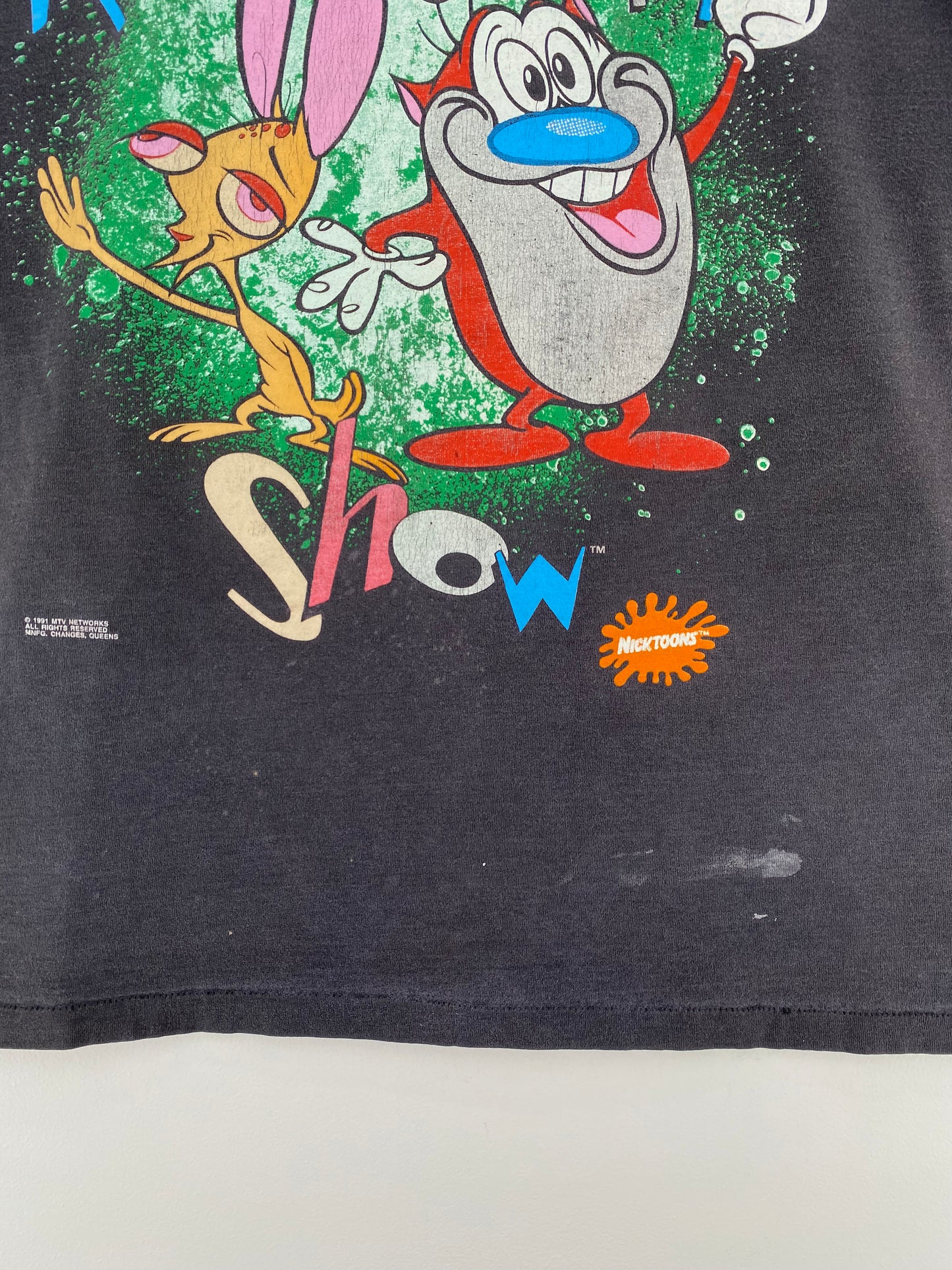 1991 THE REN & STIMPY Made in USA Size XL Vintage T-Shirt / A1924