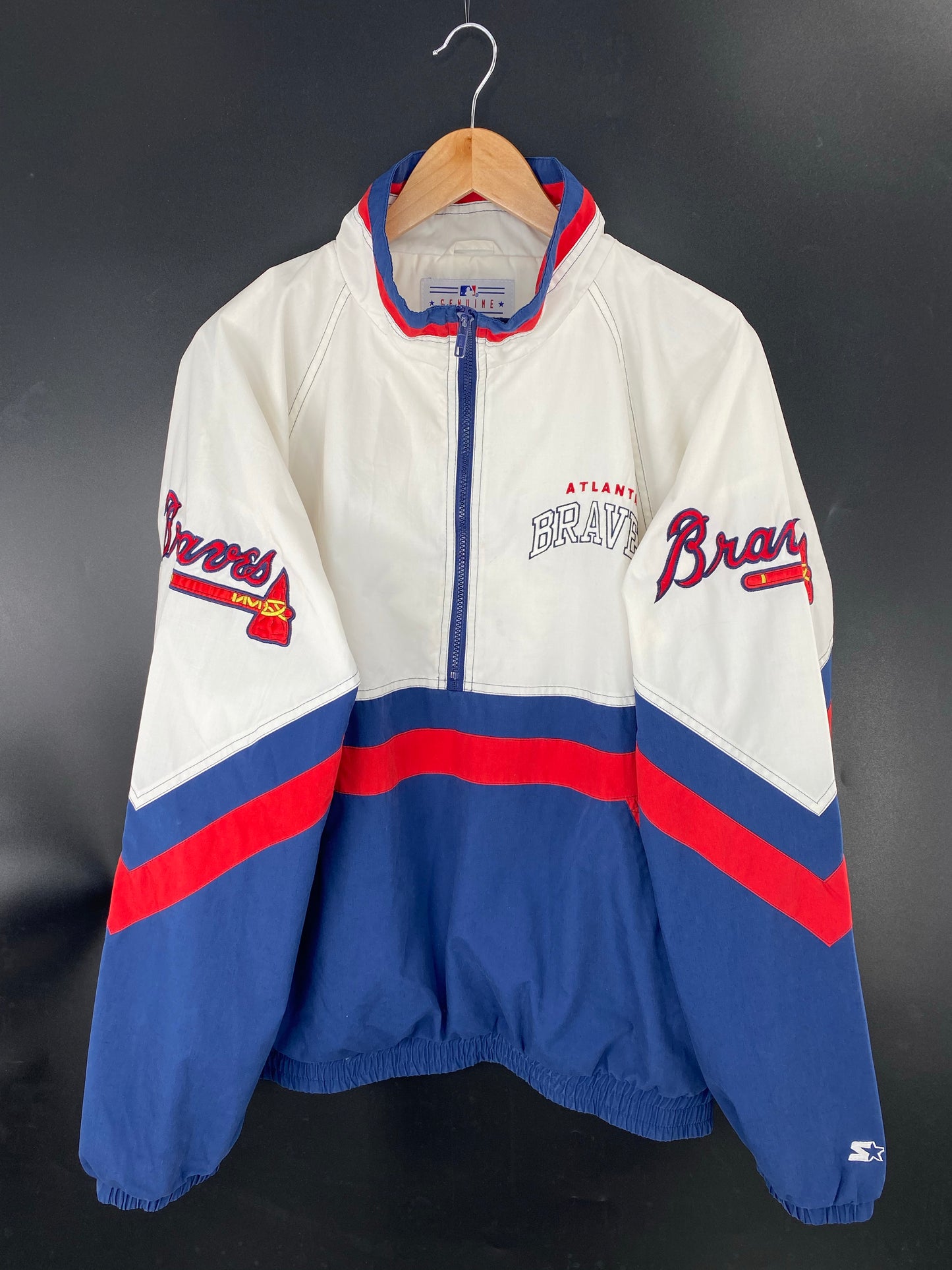 90’s STARTER x ATLANTA BRAVES Size XL Vintage MLB Nylon Jacket  / K9068