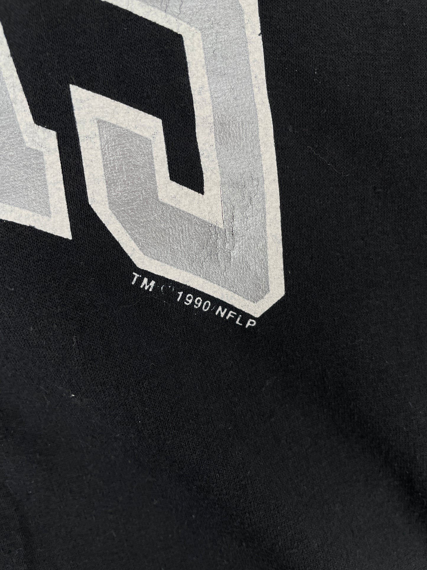 1990 RAIDERS Made in USA Size XL Vintage NFL T-shirt / E6621T