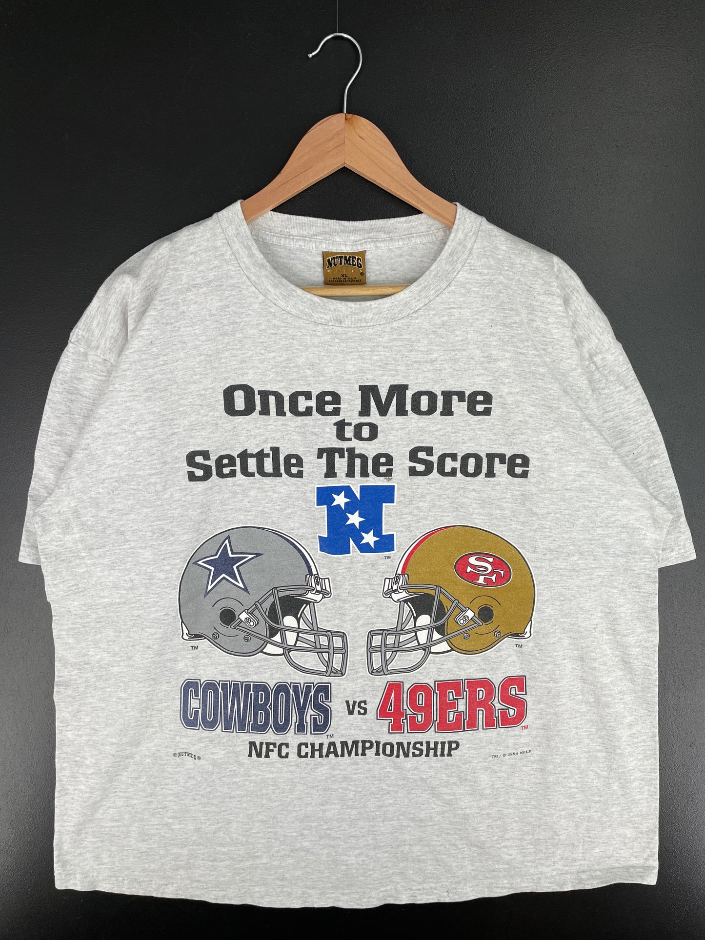 1994 DALLAS COWBOYS x SAN FRANCISCO 49ERS Made in USA Size XL Vintage NFL T-Shirt / A3848