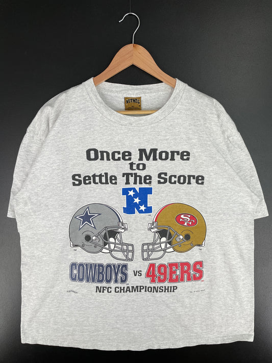 1994 DALLAS COWBOYS x SAN FRANCISCO 49ERS Made in USA Size XL Vintage NFL T-Shirt / A3848