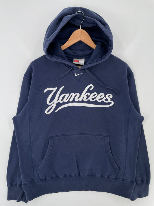 00' NIKE x NEW YORK YANKEES Size M Vintage MLB Hoodie Sweat shirt / E4303S
