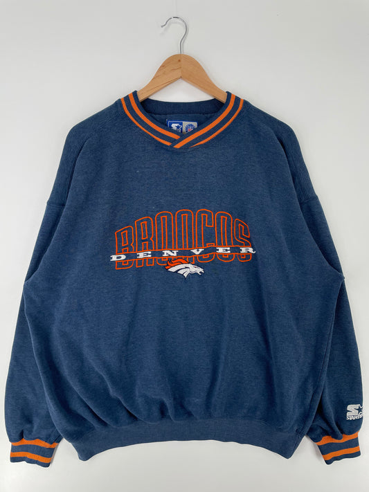 90’s STARTER x DENVER BRONCOS Size No Tag (Approx.XL) NFL Sweat-shirt / A1549