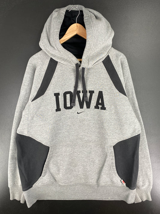 00’ NIKE IOWA HAWKEYES Size L Vintage College Hoodie Sweat-Shirt / A6374