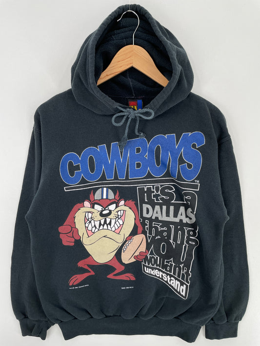 1993 DALLAS COWBOYS x LOONEY TUNES Size M Vintage NFL Hoodie Sweat-Shirt / A4117