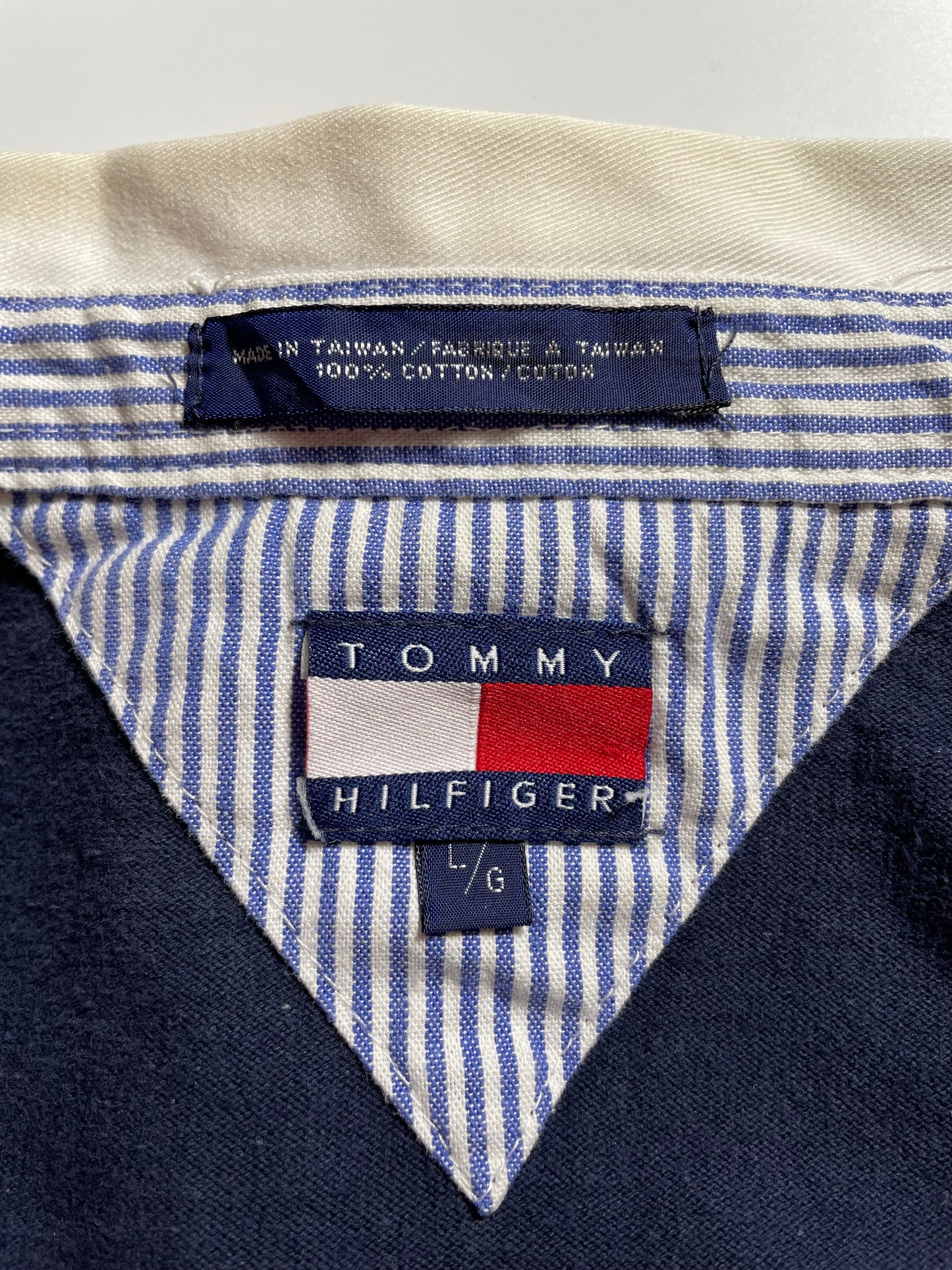 90’s TOMMY HILFIGER Size L Vintage Rugby-Shirt / K8177