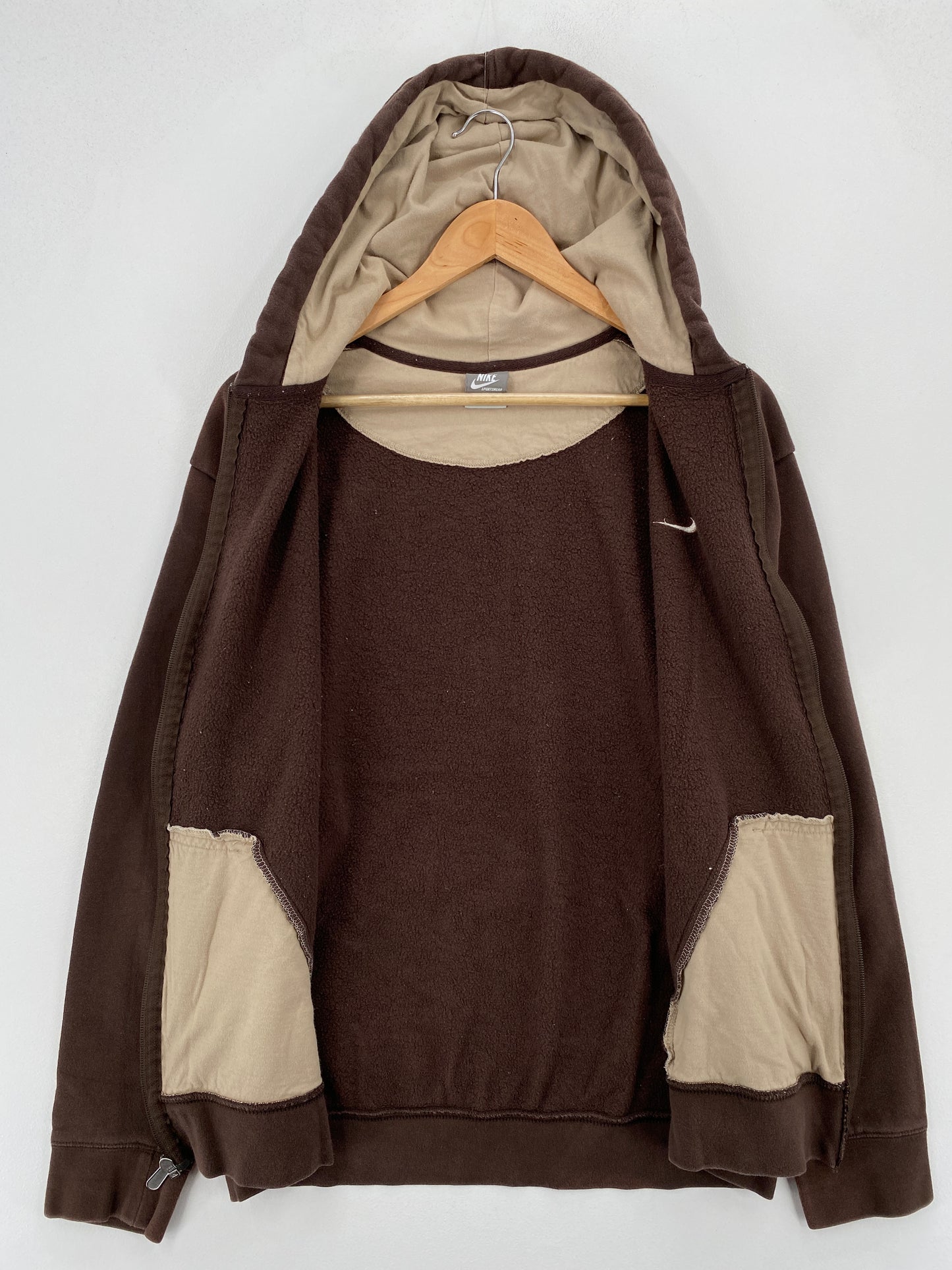 00’ NIKE MINI SWOOSH Size L Vintage Zip Up Hoodie Sweat-Shirt / A7770