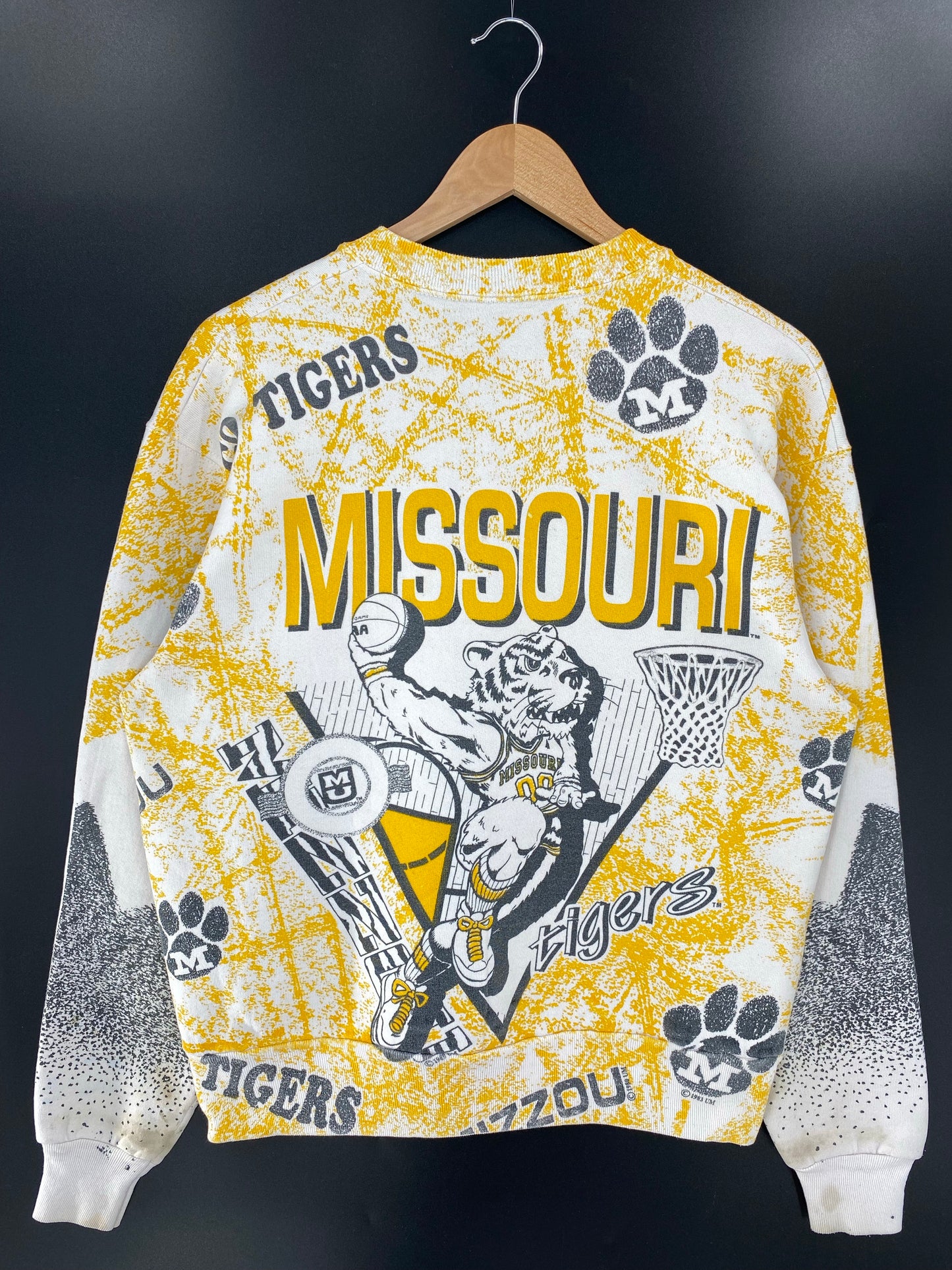 90’s MISSOURI TIGES Size No Tag(approx.M) Vintage College Sweat-Shirts/ K6973