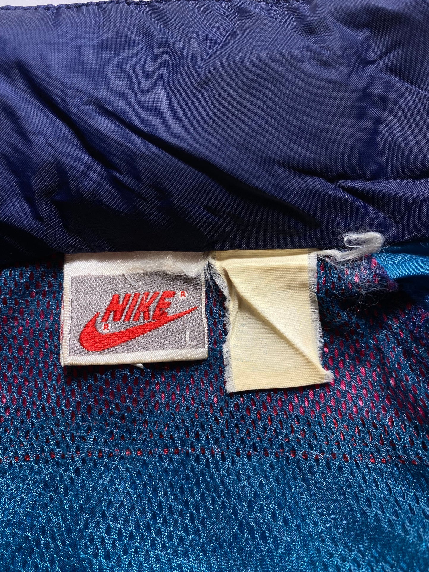 .90’s NIKE Silver Tag Size L Vintage Zip-up Nylon Jacket / A8207