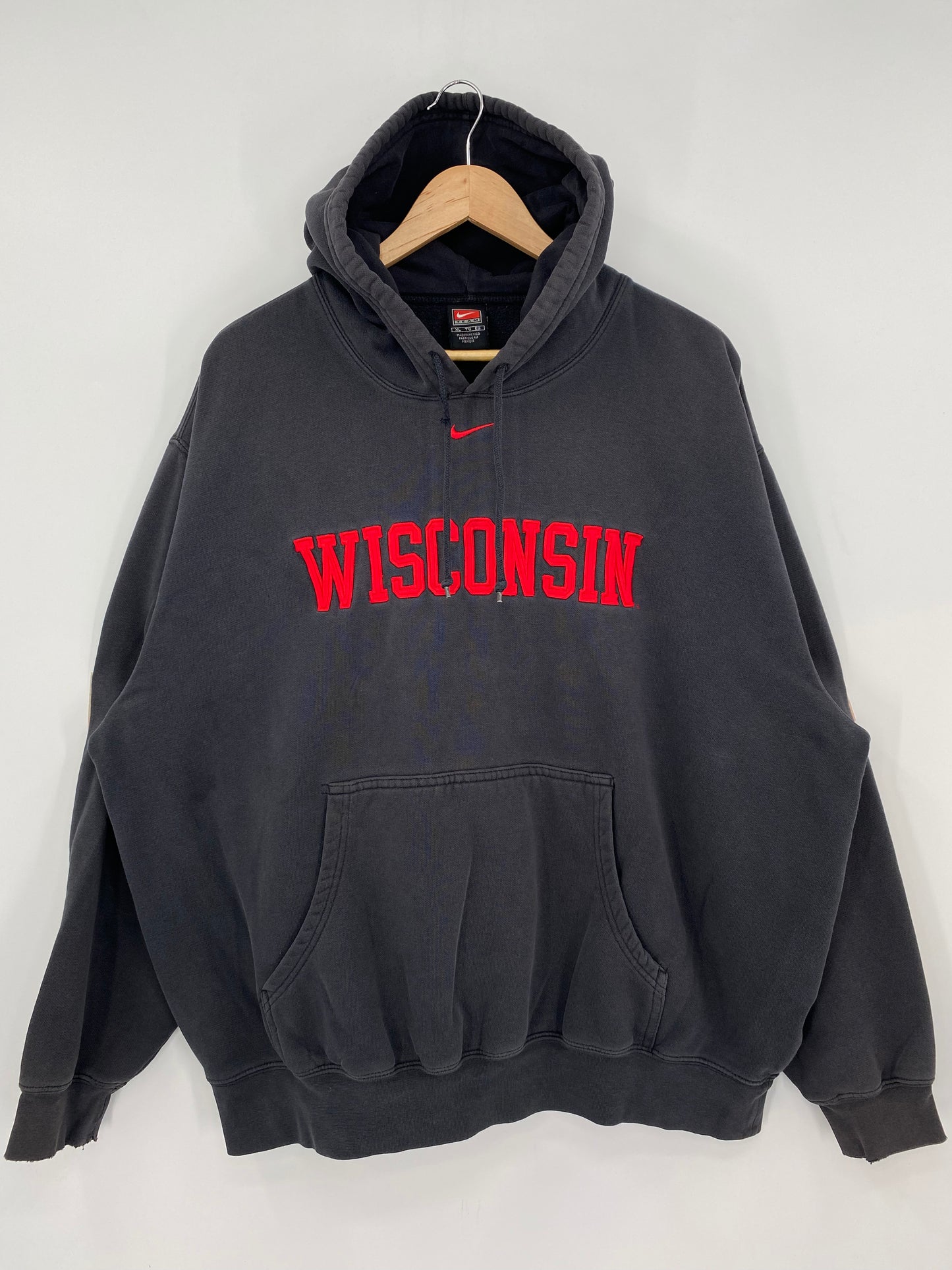00' NIKE WISCONSIN Size XL Vintage College Hoodie Sweat-Shirts/ A138