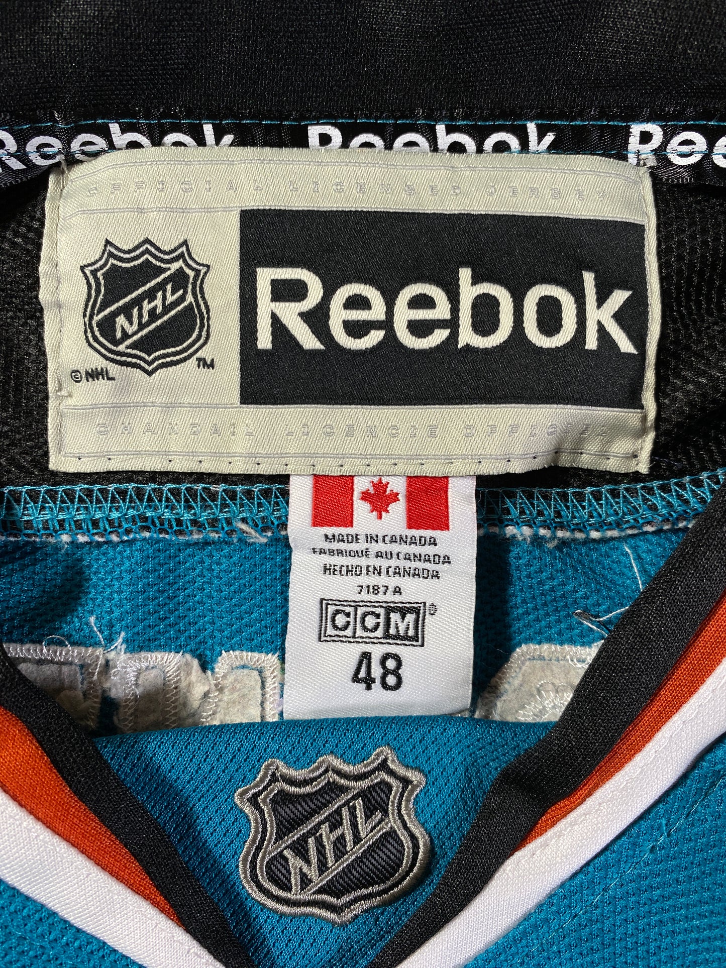 Vintage SAN JOSE SHARKS Size 48(Approx.XXL) NHL Hockey Game Shirt / E5340J