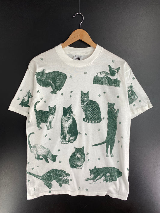 1994 CATS Made in USA Size L Vintage T-Shirt / E697