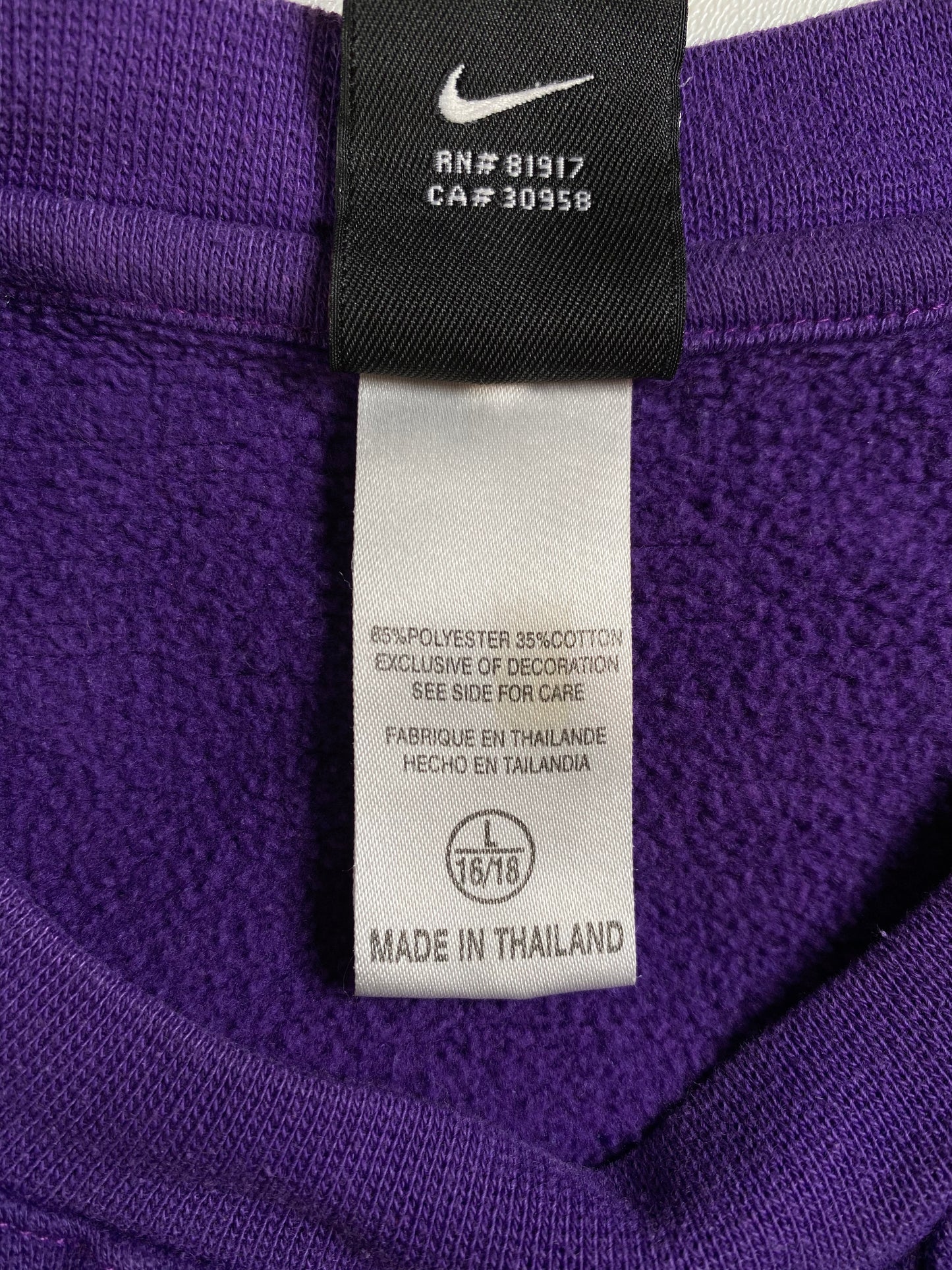 00' NIKE x KANSAS STATE Size L Vintage College Sweat-Shirt / A3272