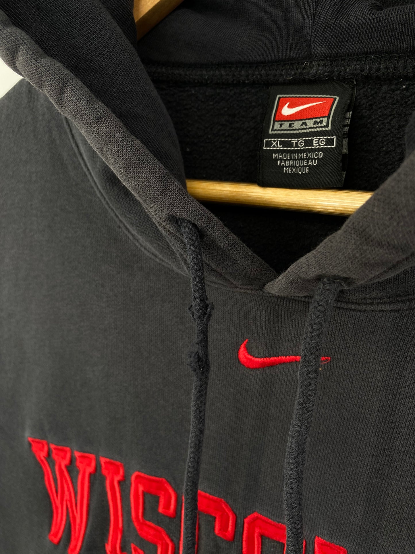 00' NIKE WISCONSIN Size XL Vintage College Hoodie Sweat-Shirts/ A138