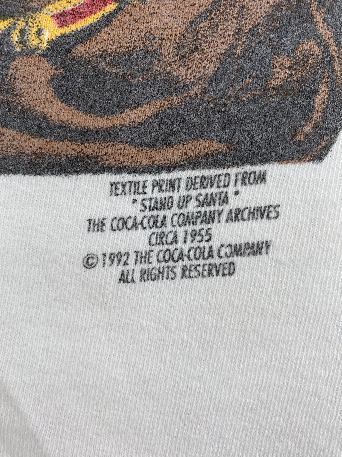 1992 COCA COLA STAND UP SANTA Made in USA Size XL Vintage T-Shirt / A2215