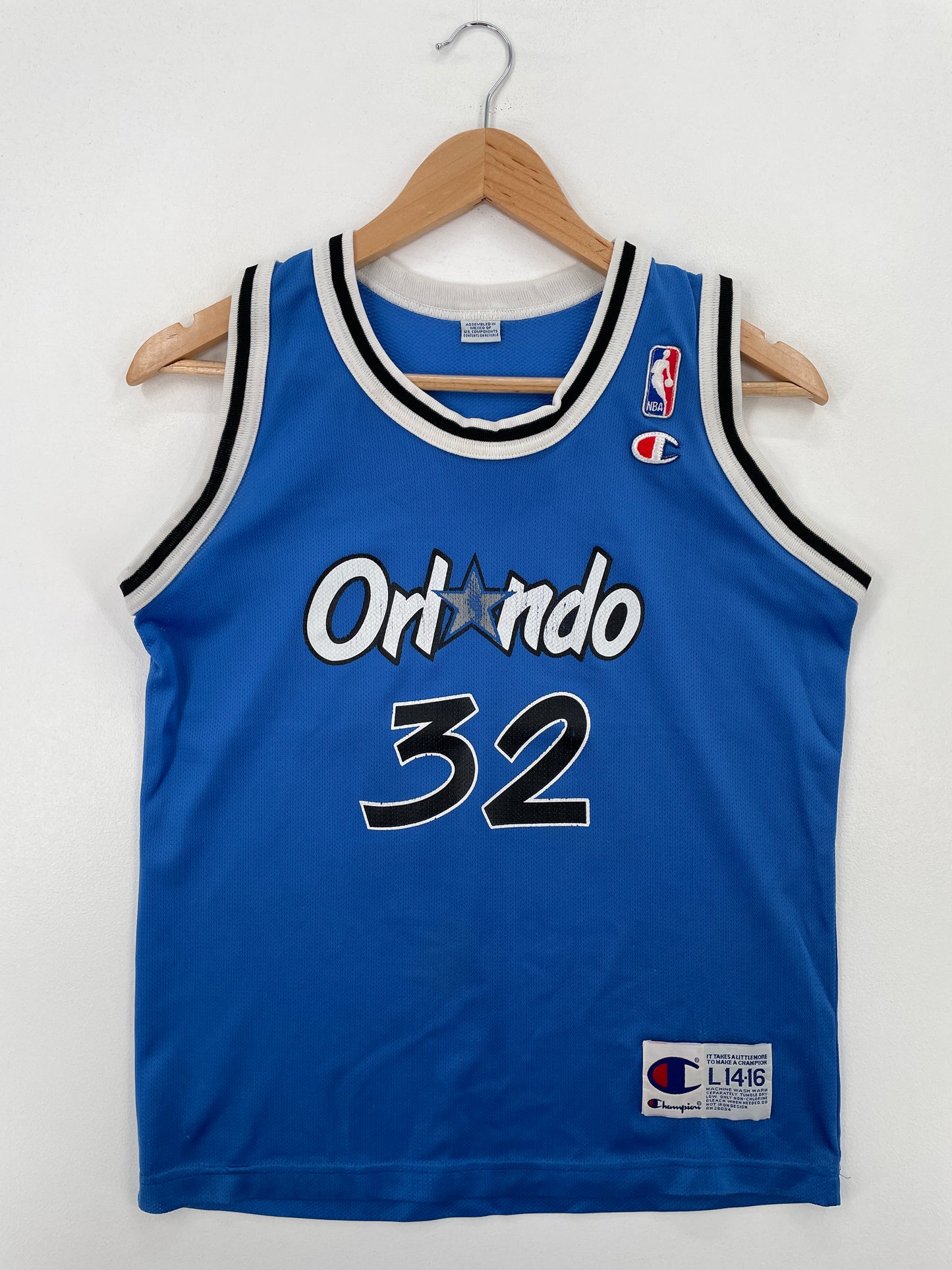 90's ORLANDO MAGIC 32 O'NEAL Made in USA Size Kids.L Vintage NBA Jersey / A7136