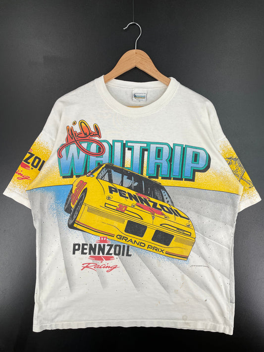 1994 MICHAEL WALTRIP Made in USA Size XL Vintage Racing T-Shirt / E5672T